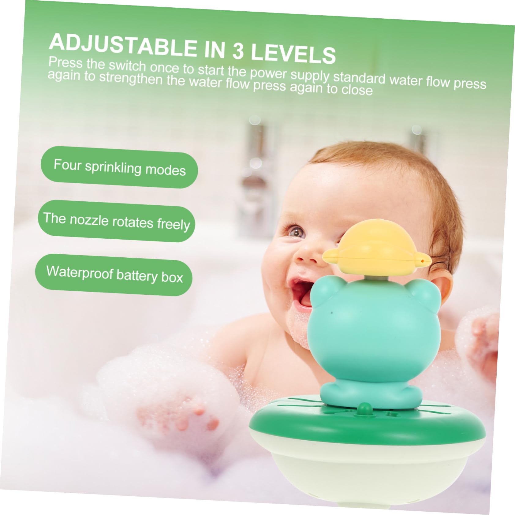 2 Sets Cute Frog Girl Bath Toys for Kids - Non-Toxic Plastic Bathtub Toys for Toddlers & Babies - Fun Bath Time Play for Sensory Development & Water Play