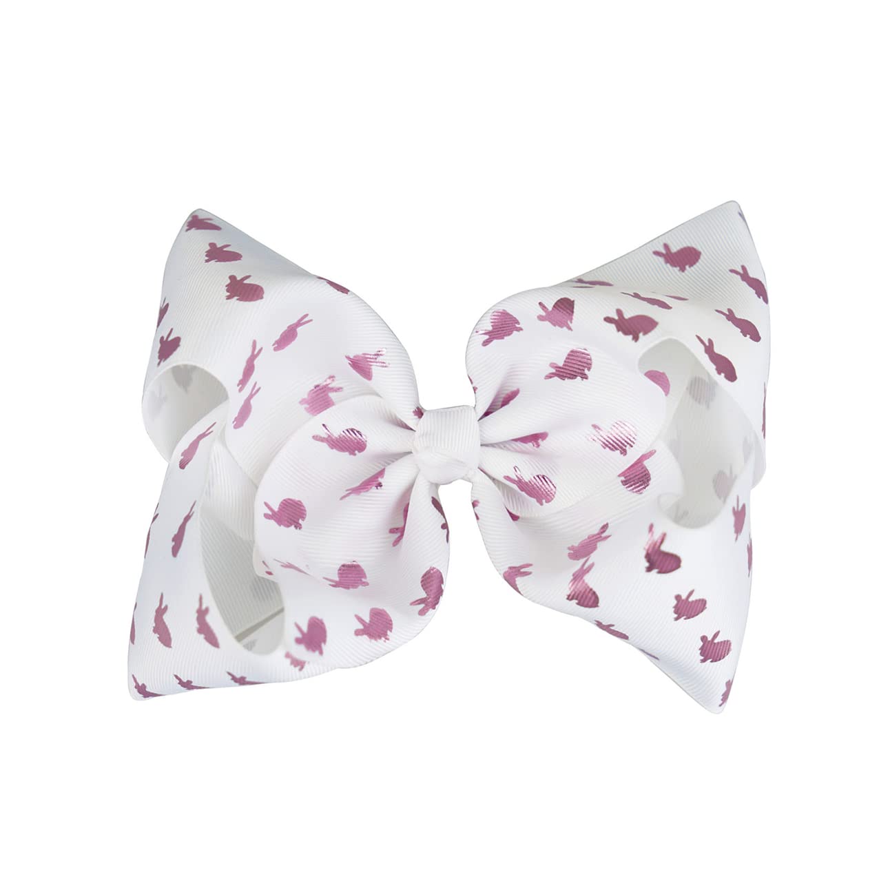 Easter Bunny Hair Clips for Girls - Sparkling Glitter Rabbit Ear Hairpins with Large Bow & Small Rabbit Design - Perfect for Easter Outfits, Spring Photos & Toddler Dress Up