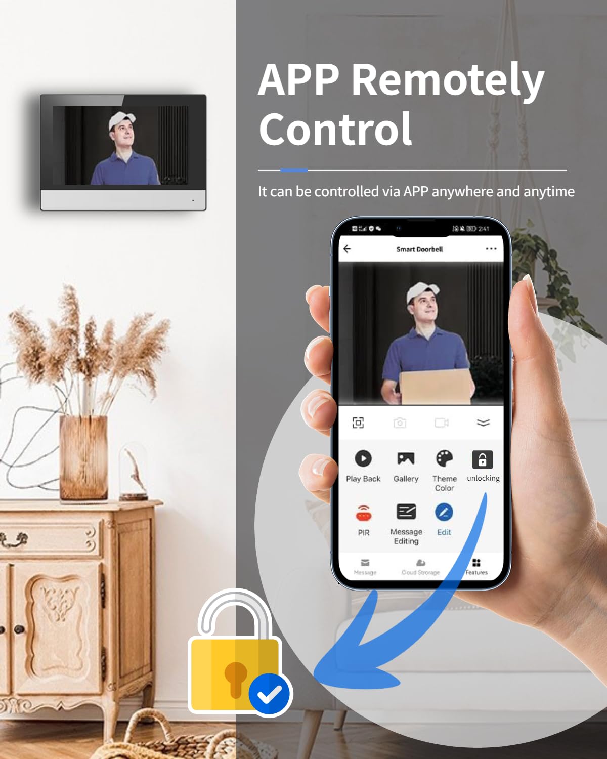 HIK IP Video Door Phone with 7-inch Colorful TFT Screen - Built-in Microphone & Loudspeaker, Remote Unlock, PoE Powered (KH6320-WTE1) - No Monthly Fees for Home & Business Security