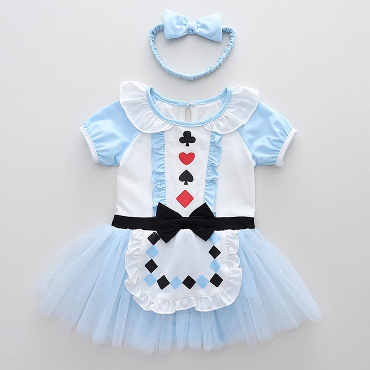 **Baby Girls Princess Costume Set - Birthday Bodysuit Romper with Tutu Dress & Headband - Halloween, Christmas & Party Outfits - Perfect for Dress-Up, Photo Shoots & Special Occasions**