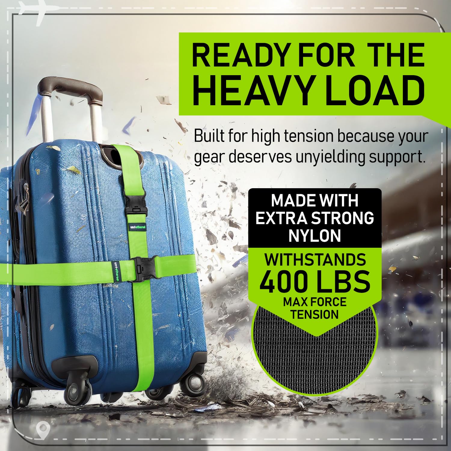 4-Pack Durable TSA-Approved Luggage Straps - Adjustable Suitcase Belt for Secure Travel Bag Wrapping - Heavy-Duty Buckle Straps for Suitcases & Backpacks | Perfect for Air Travel, Road Trips & Moving