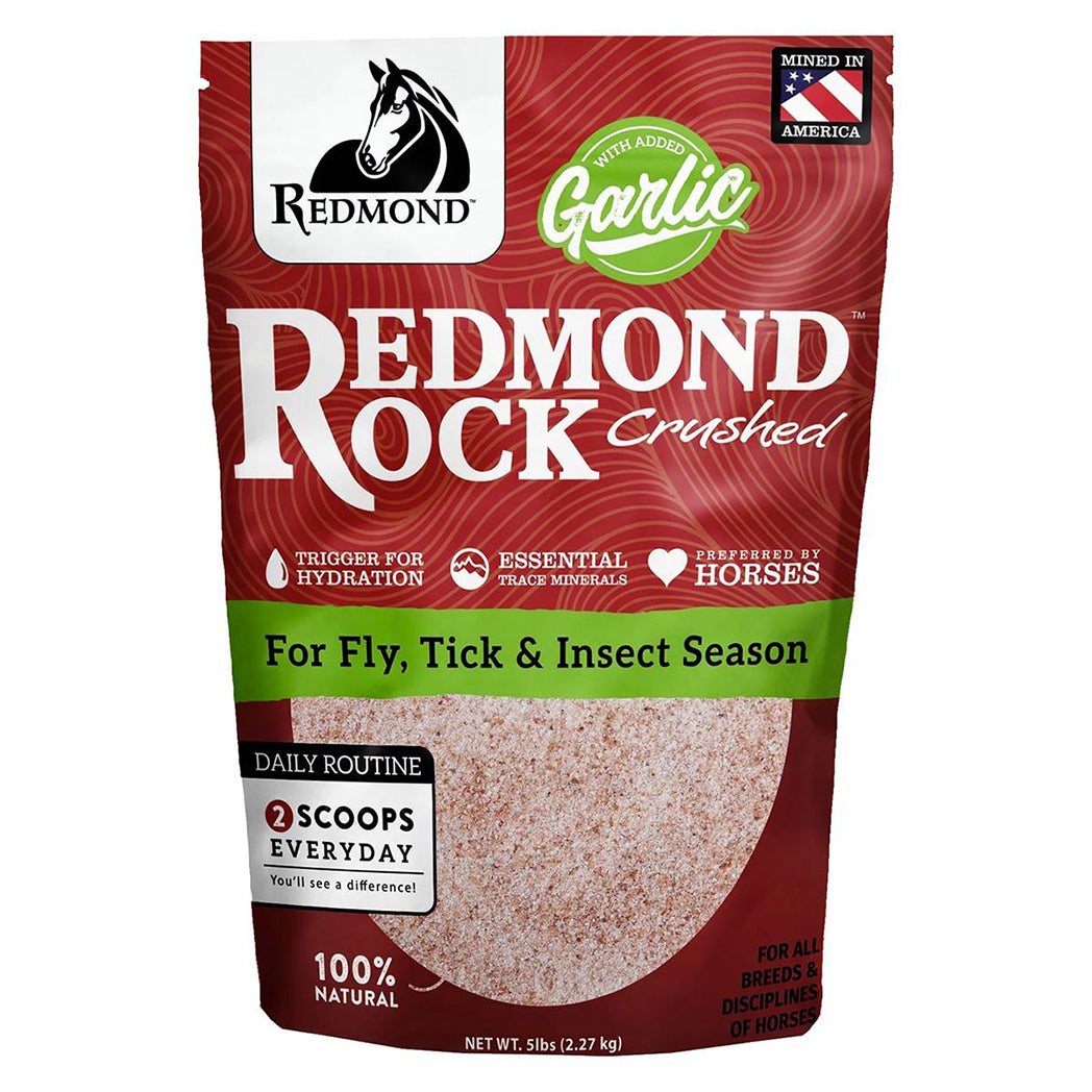 5LB Crushed Redmond Rock with Garlic - Natural Mineral Salt for Livestock & Horses - Supports Digestion & Hydration - Perfect for Feed Supplement & Animal Health Care