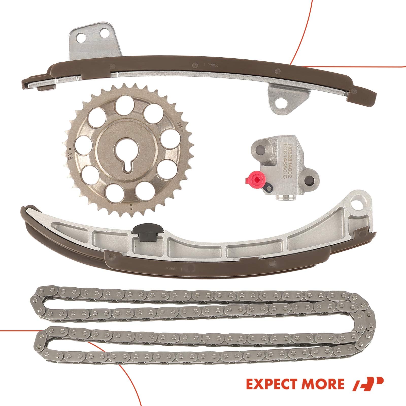 Premium 5-Piece Engine Timing Chain Kit for Toyota Prius 2004-2009, Prius C 2012-2019, Yaris 2006-2018, Echo 2004-2005 & Scion xB/xA 2004-2006 - DOHC L4 1.5L - Perfect for Engine Repair & Maintenance