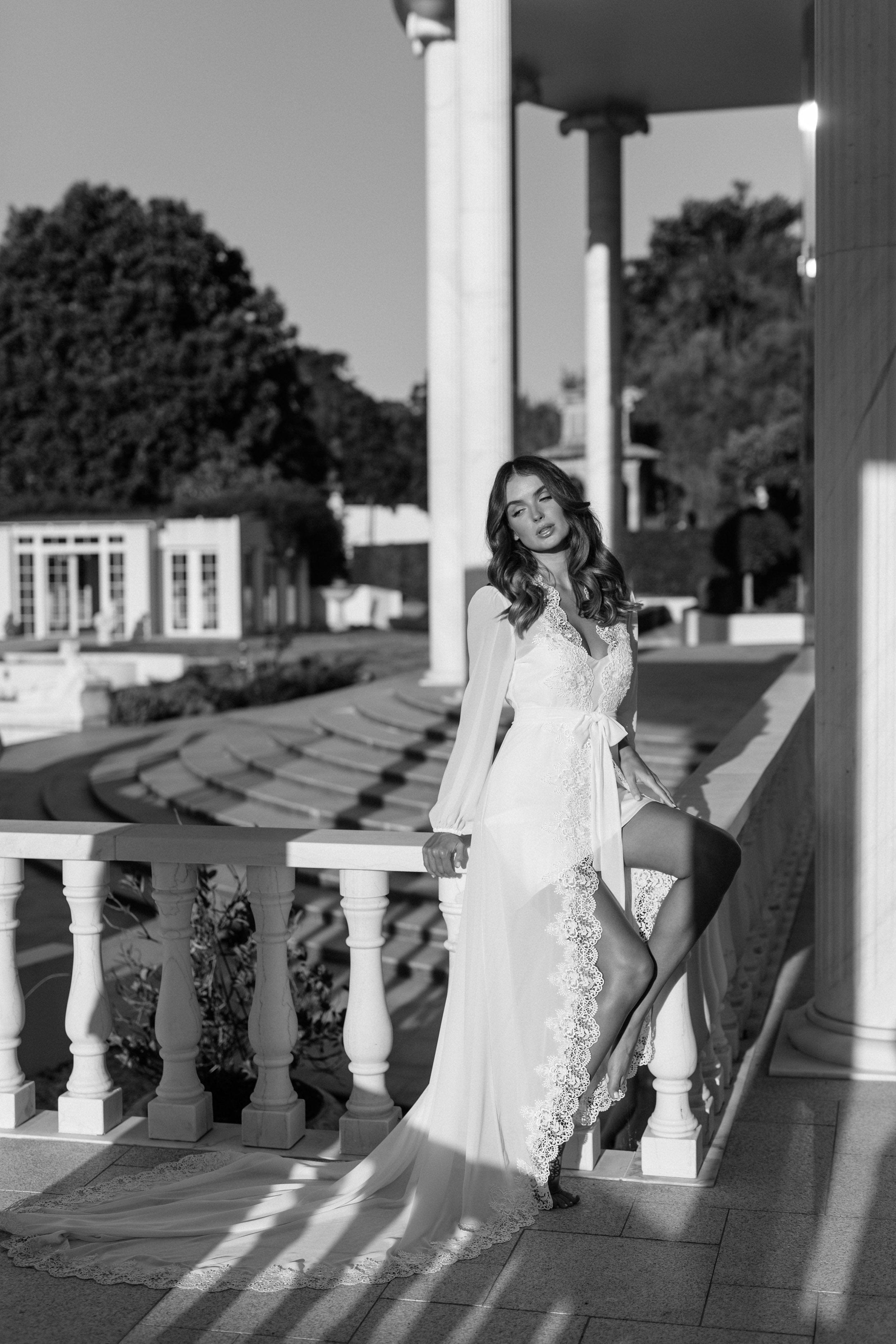 Elegant Jolie Lace Trim Maxi Dress with Train & Slip - Perfect for Weddings, Prom, and Formal Events