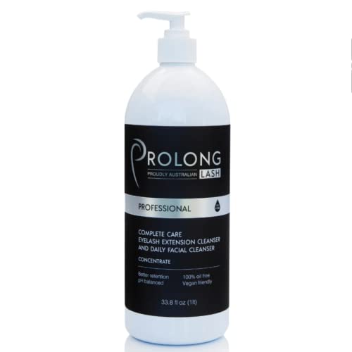 Prolong Lash Eyelash Extension Shampoo - Gentle Foaming Cleanser for Eyelashes & Face - Paraben & Sulfate Free - Salon & Home Use - 1L Bottle - Perfect for Lash Extension Aftercare & Daily Facial Cleansing