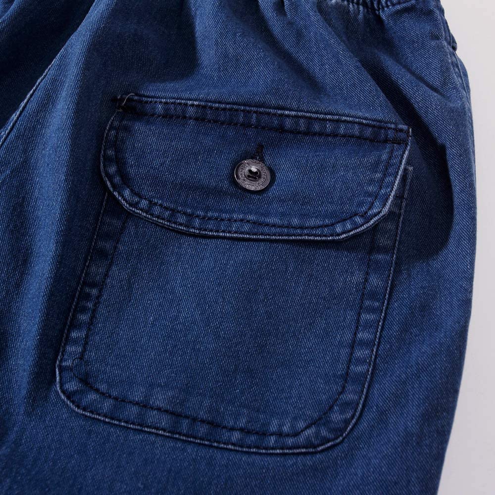 IDEALSANXUN Stretch Comfort Fit Men's Jeans with Elastic Waistband - Perfect for Casual Wear, Work & Outdoor Activities