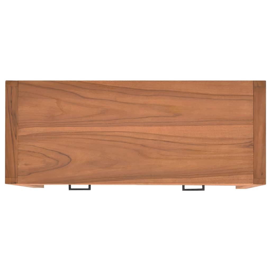 Rustic Teak Wood TV Stand with Drawers - Solid Wood Entertainment Center for Living Room, Bedroom & Home Office - Perfect for 65 Inch TV & Media Storage