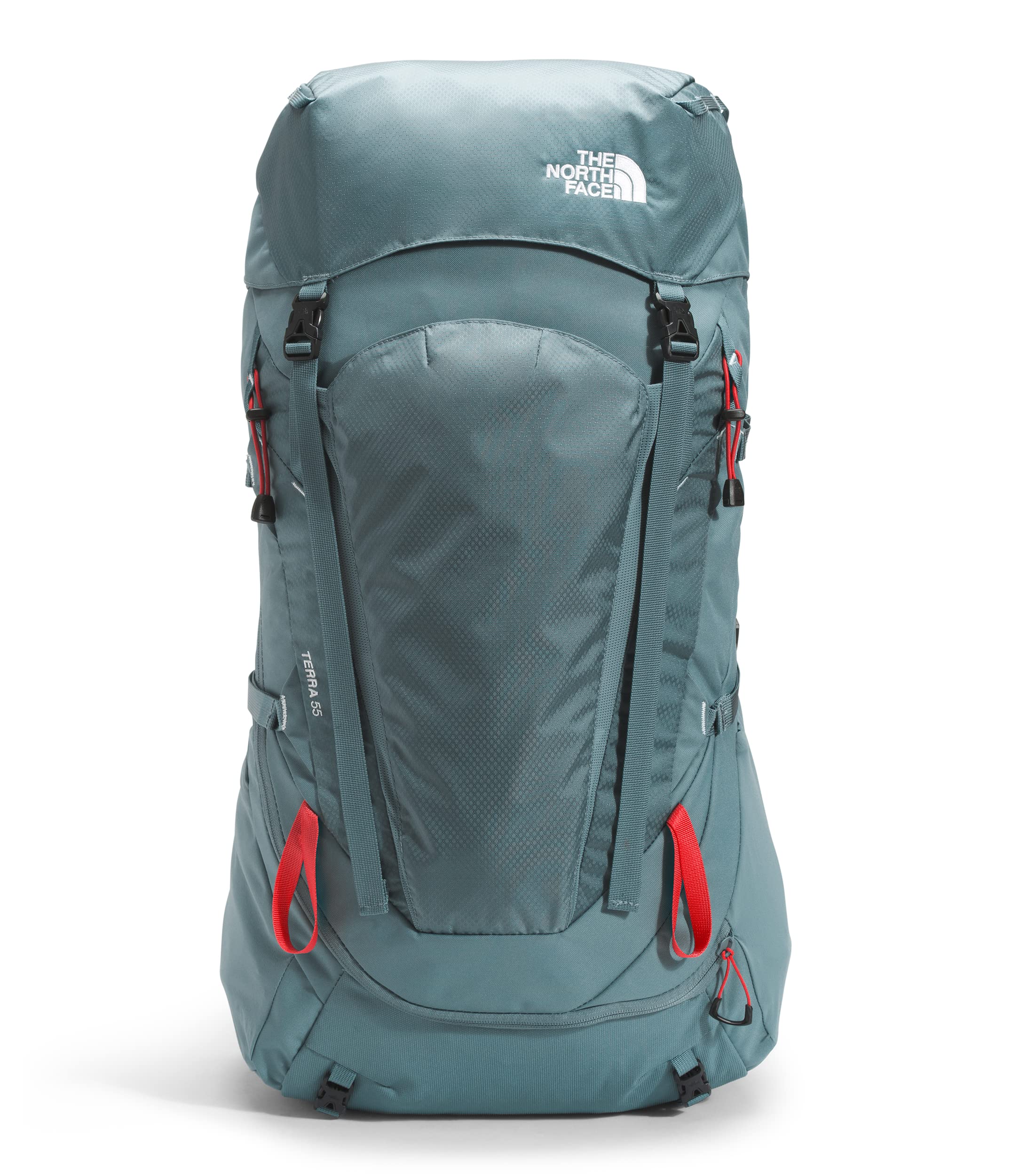 THE NORTH FACE Women's Terra 55 Backpack - Lightweight Hiking Pack for Outdoor Adventures, Goblin Blue/Horizon Red, Medium/Long - Perfect for Camping, Travel & Daily Commute
