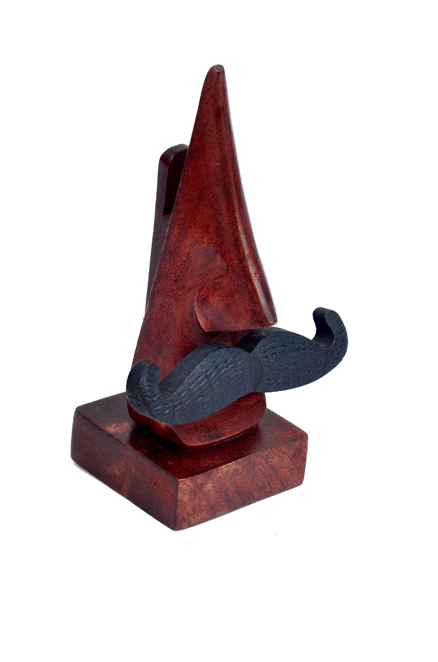 Funny Mustache Eyeglass Holder - Handmade Wooden Spectacle Stand with Quirky Nose Design | Unique Glasses Display Accessory for Home & Office Decor | Perfect Gift for Coffee Shops, Bedside Tables & Office Desks