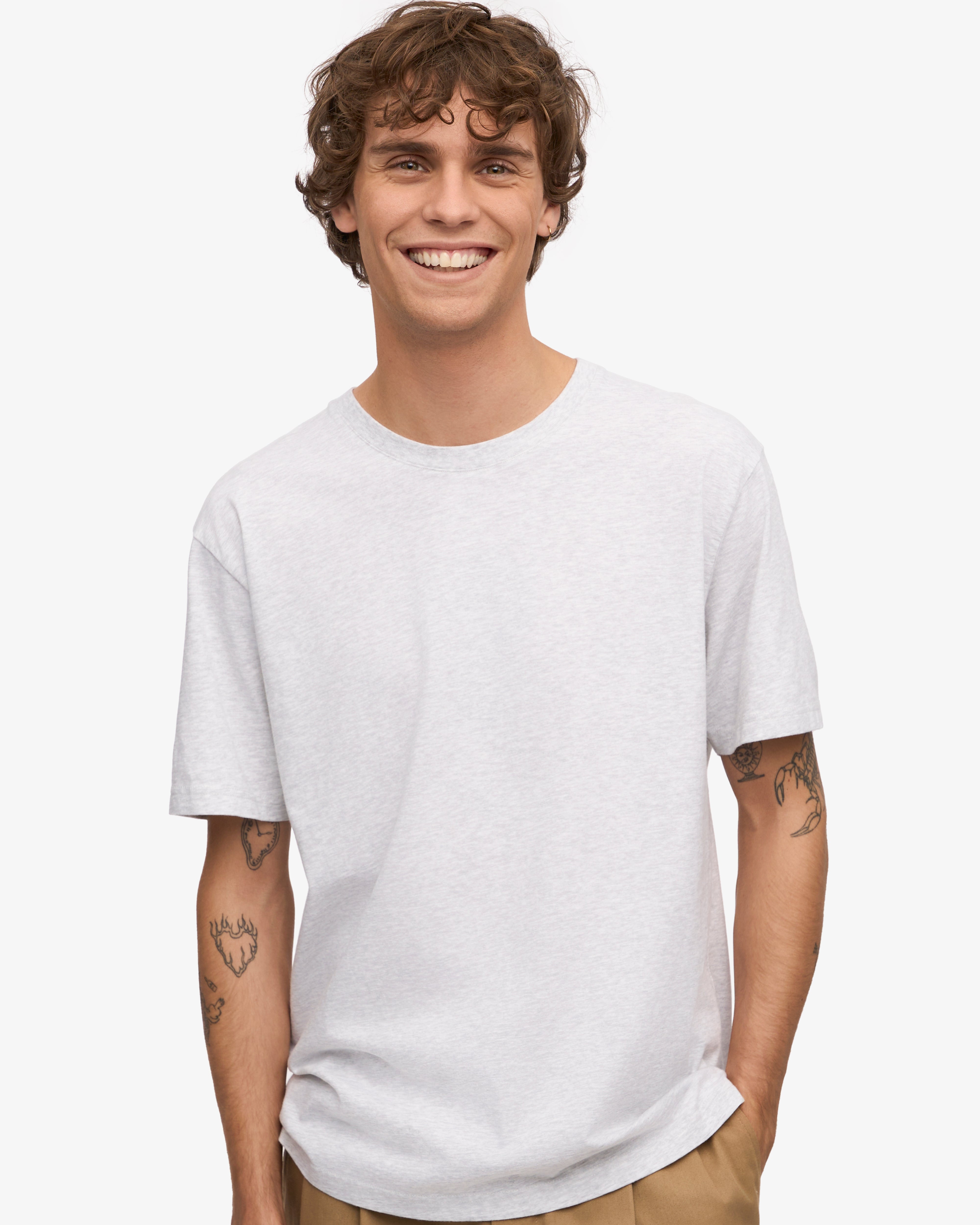 Classic Organic Cotton T-Shirt for Men & Women | Soft & Comfortable Snow Melange Tee | Perfect for Casual Wear, Loungewear & Everyday Outfits