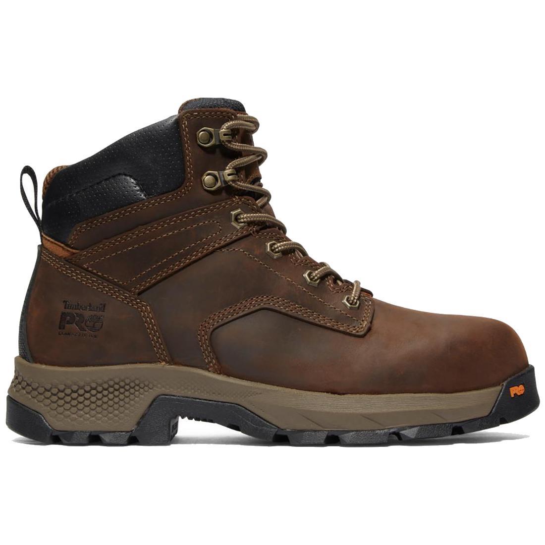 Titan EV 6 Inch Composite Toe Work Boots for Men - Brown Safety Shoes for Construction, Warehouse & Outdoor Work - ASTM F2413-18 Certified