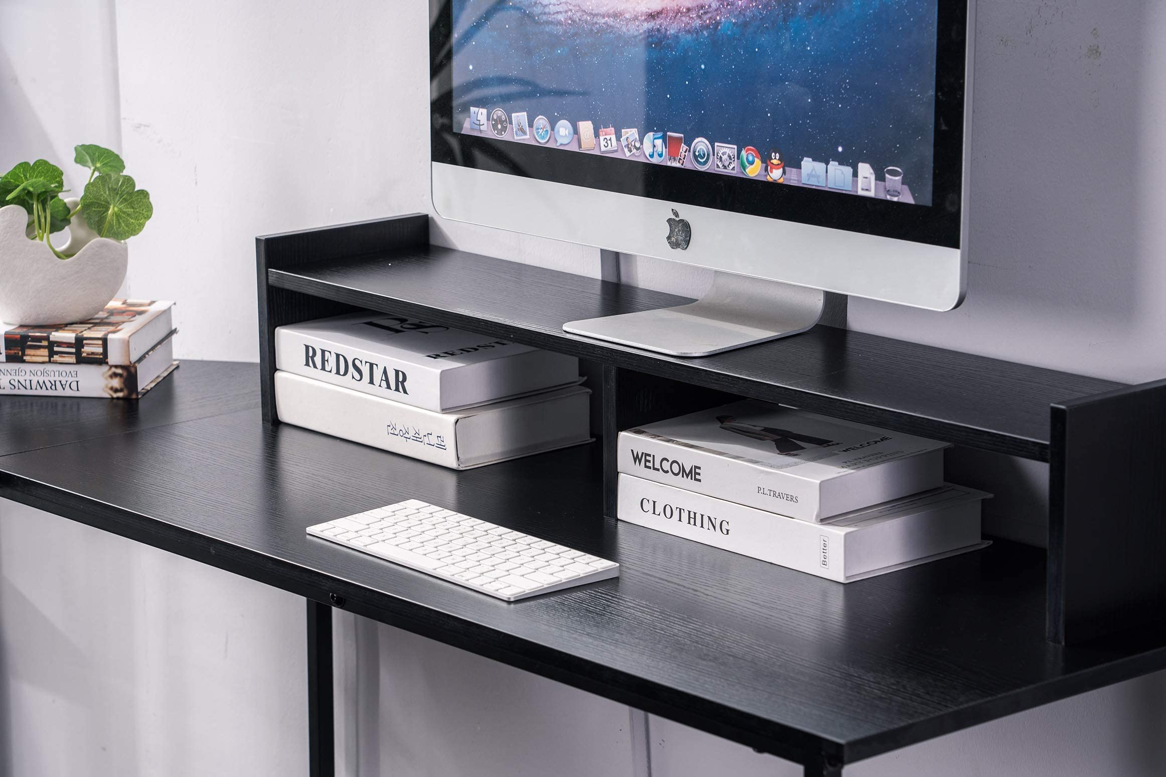 ivinta L-Shaped Gaming Desk - Modern Reversible Computer Desk with Monitor Stand for Small Spaces | Home Office Corner Workstation | Perfect for Bedroom, Living Room & Gaming Setup