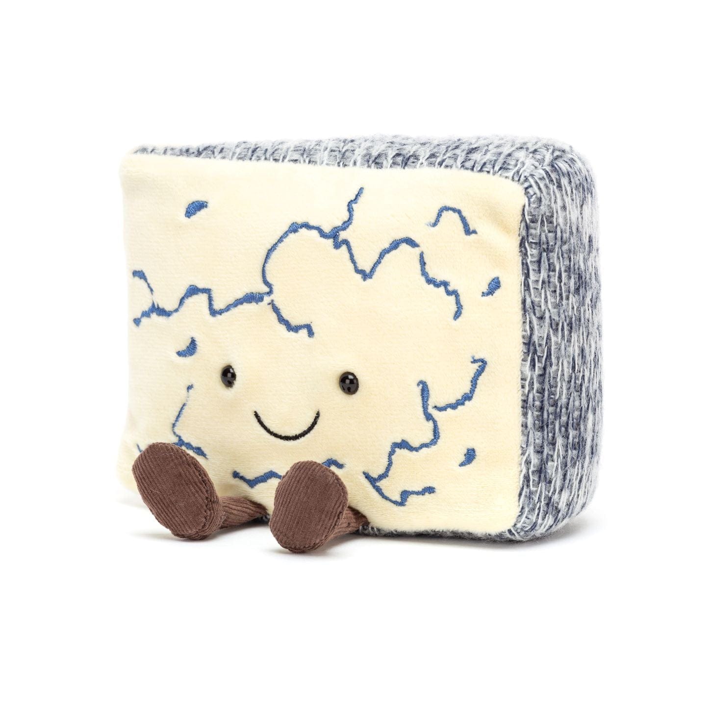 Amuseable Blue Cheese Plush Toy - Cute & Soft Stuffed Cheese Pillow for Kids & Adults - Perfect for Home Decor, Gifts & Stress Relief