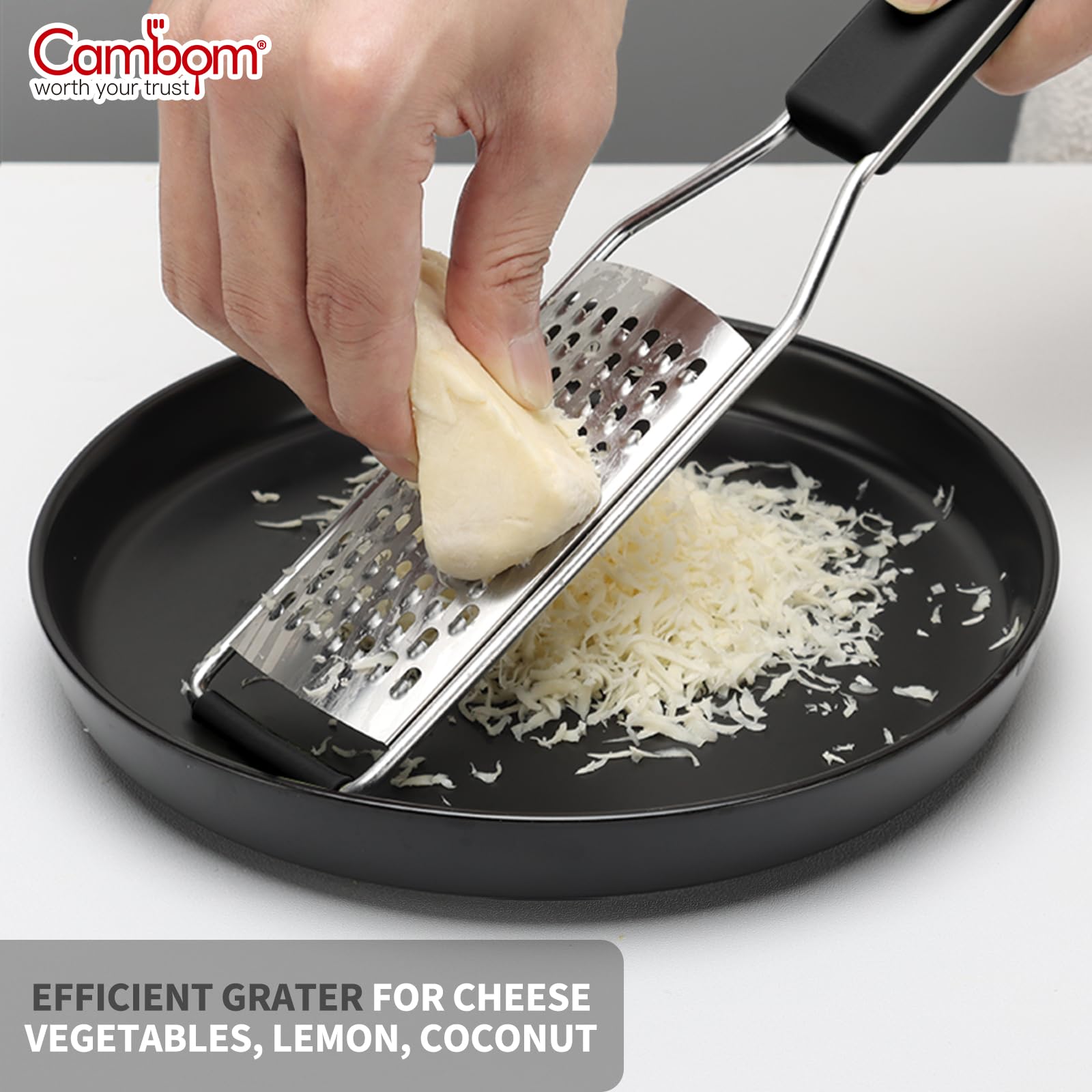 Premium Stainless Steel Cheese Grater & Zester - Multi-Purpose Kitchen Tool for Parmesan, Lemon, Garlic, Nutmeg, Chocolate & Vegetables | Perfect for Baking, Cooking & Garnishing Dishes