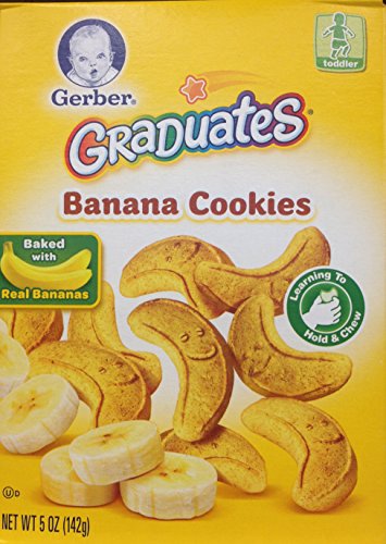 Gerber Graduates Banana Cookies for Babies & Toddlers - 5oz Pack of 9 | Healthy Snack for On-the-Go, Daycare & Travel | Organic Baby Food Teething Biscuits