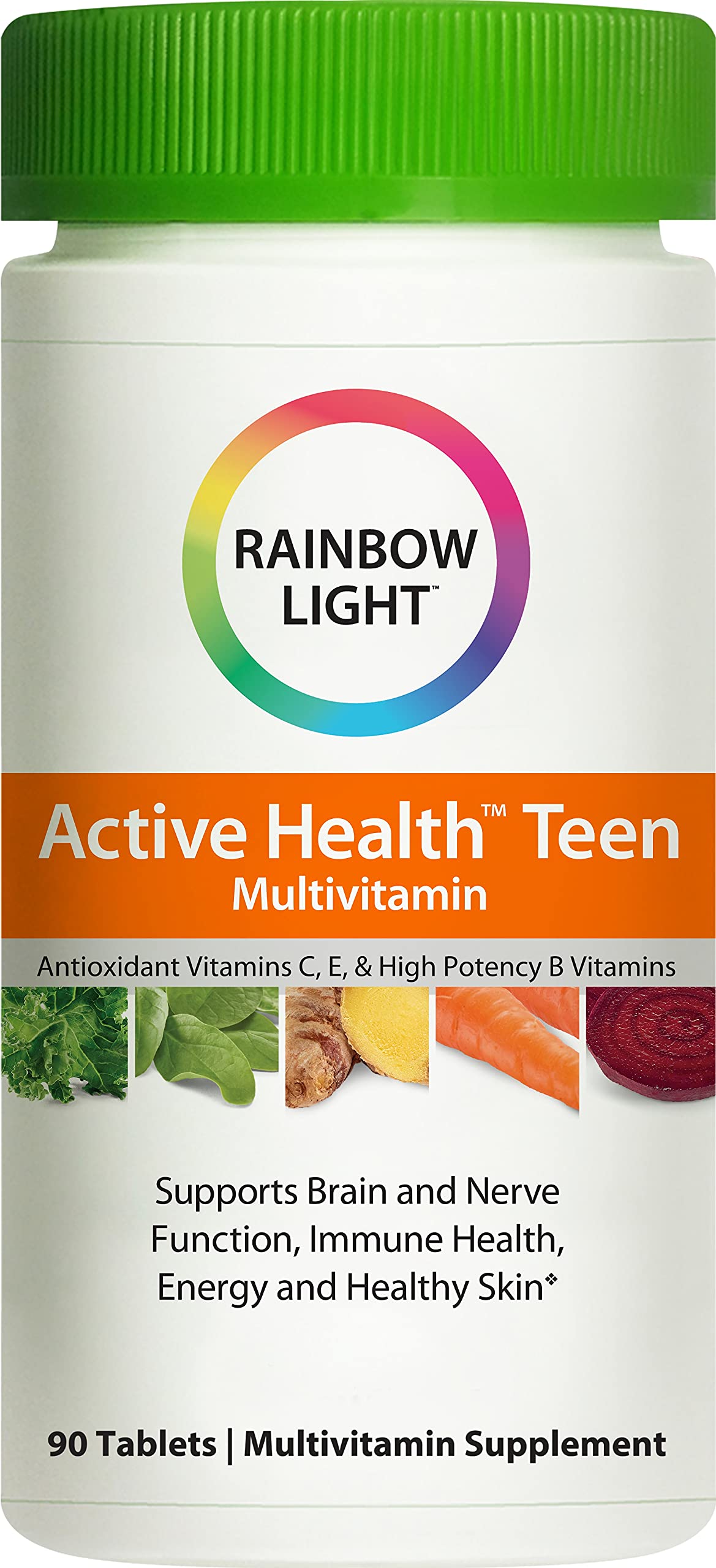 Rainbow Light Active Health Teen Multivitamin - 90 Tablets with Vitamin B, C & E for Immune Support & Energy Boost - Essential Daily Supplement for Teenagers (School, Sports & Active Lifestyle)