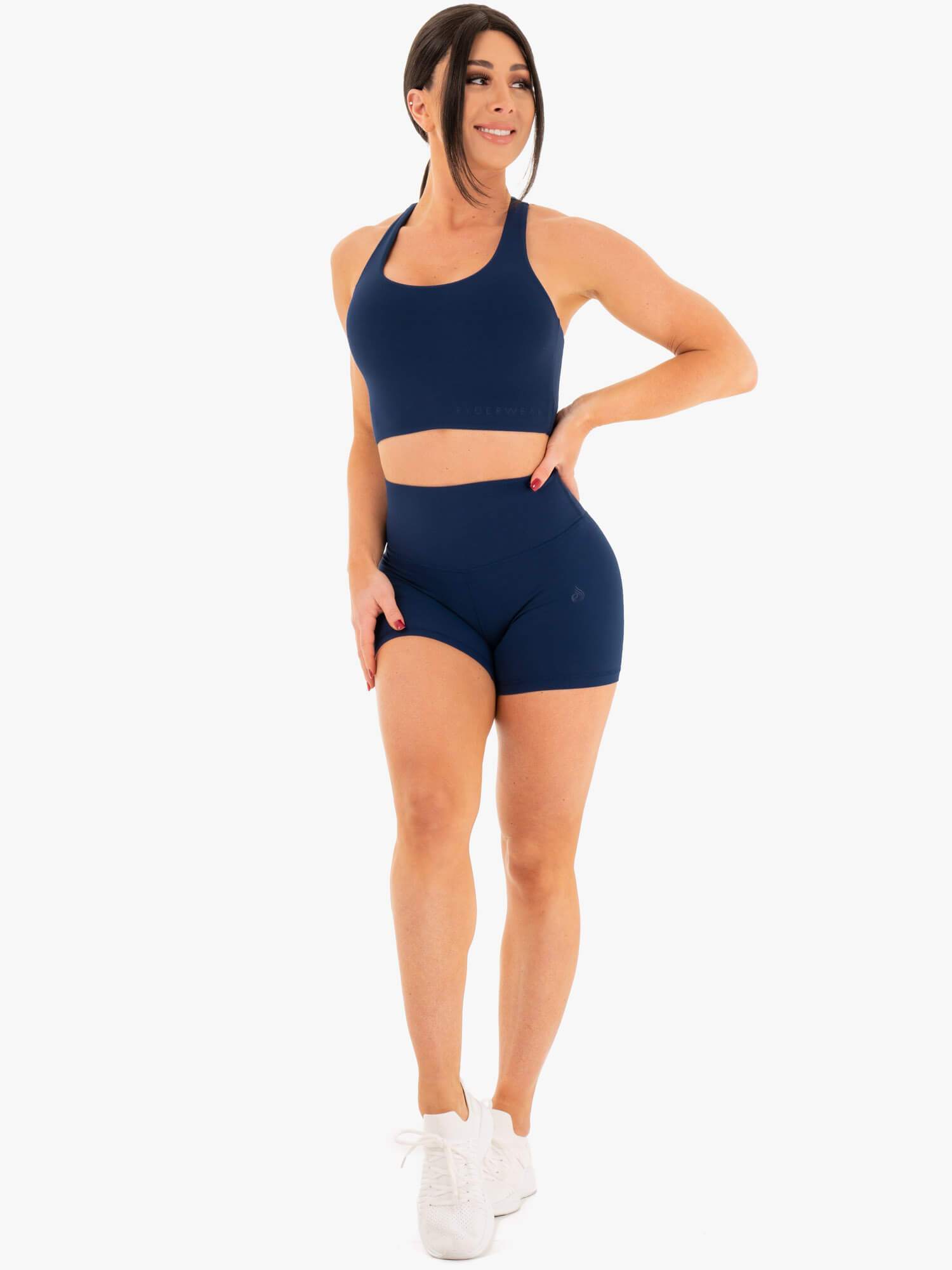 NKD Sports Bra for Women - High Support Workout Bra in Navy Blue - Perfect for Yoga, Running & Gym