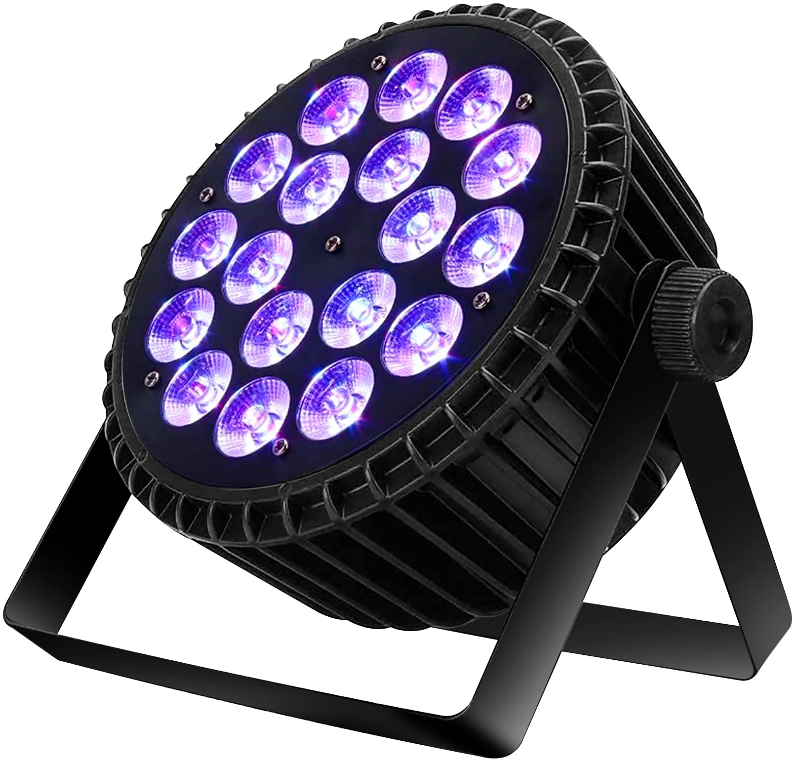 SHEHDS 18X18W LED Stage Par Lights - RGBWA+UV 6-in-1 DJ Lighting with Wash/Strobe Effects, DMX512 & Sound Control, Aluminum Alloy Uplights for Concerts, Clubs, Weddings, and Home Parties (1 Pack)