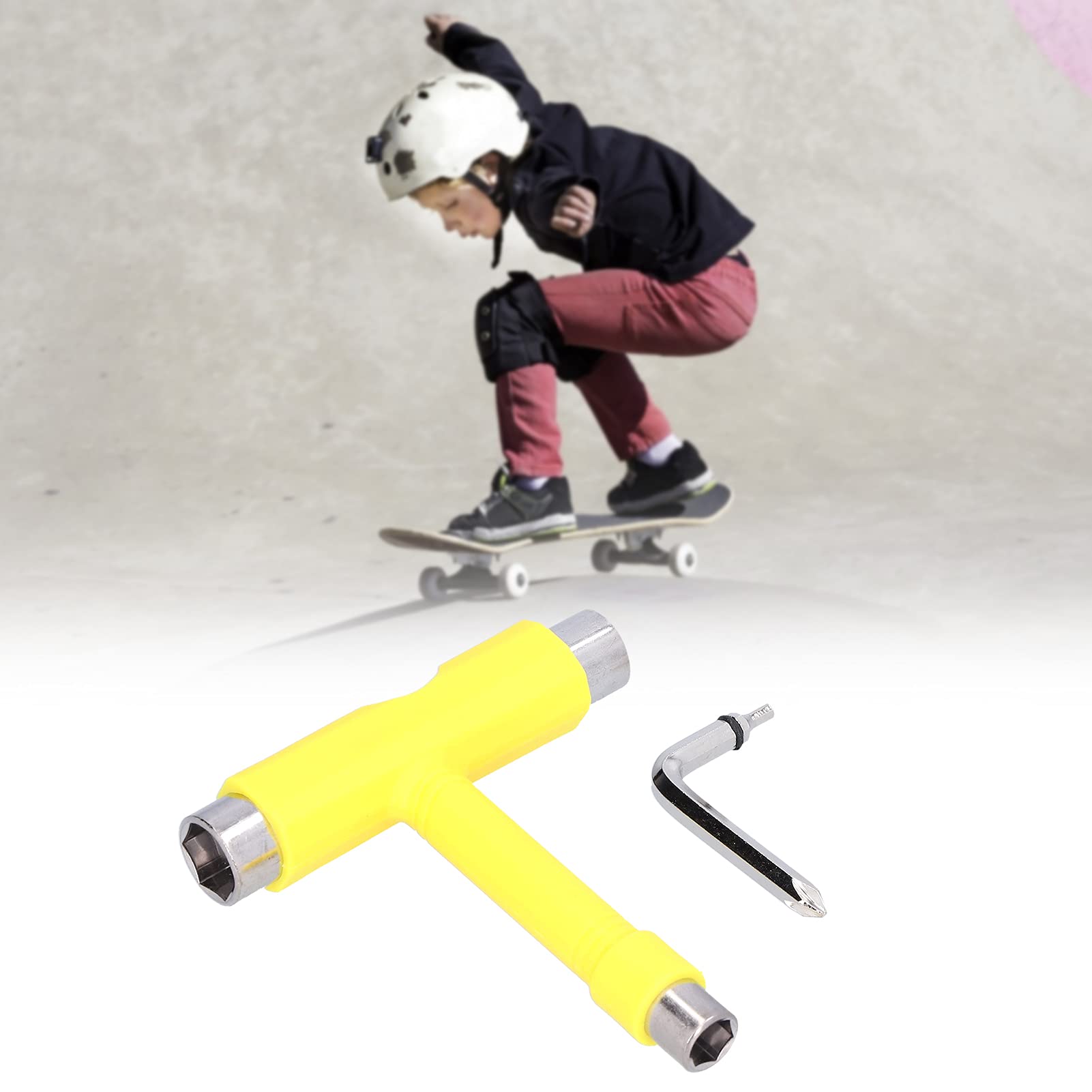 Skateboard Hex Key Tool Kit - Portable T-Type Skateboard Wrench Set for Home & Outdoor Use | Perfect for Skateboard Maintenance, Repair, and On-the-Go Adjustments