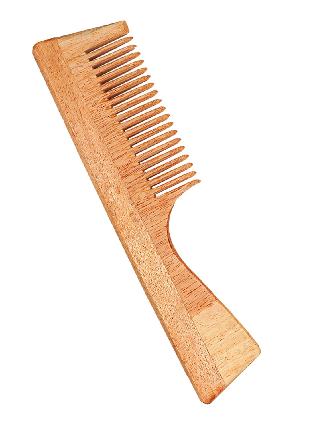 Organic Neem Wood Comb for Hair Care - GRS Certified, Anti-Static & Scalp Massage - Perfect for Detangling, Styling & Healthy Hair Growth at Home or Salon