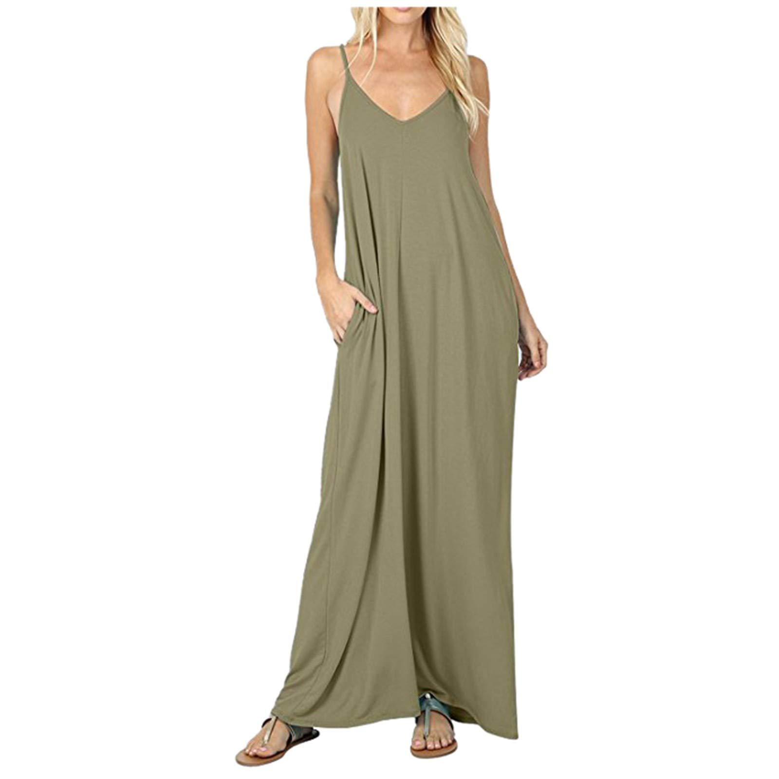Stylish European Summer Dress with Solid Camisole & Pockets - Lightweight 2021 Fashion for Women | Perfect for Beach Vacations, Date Nights & Summer Parties