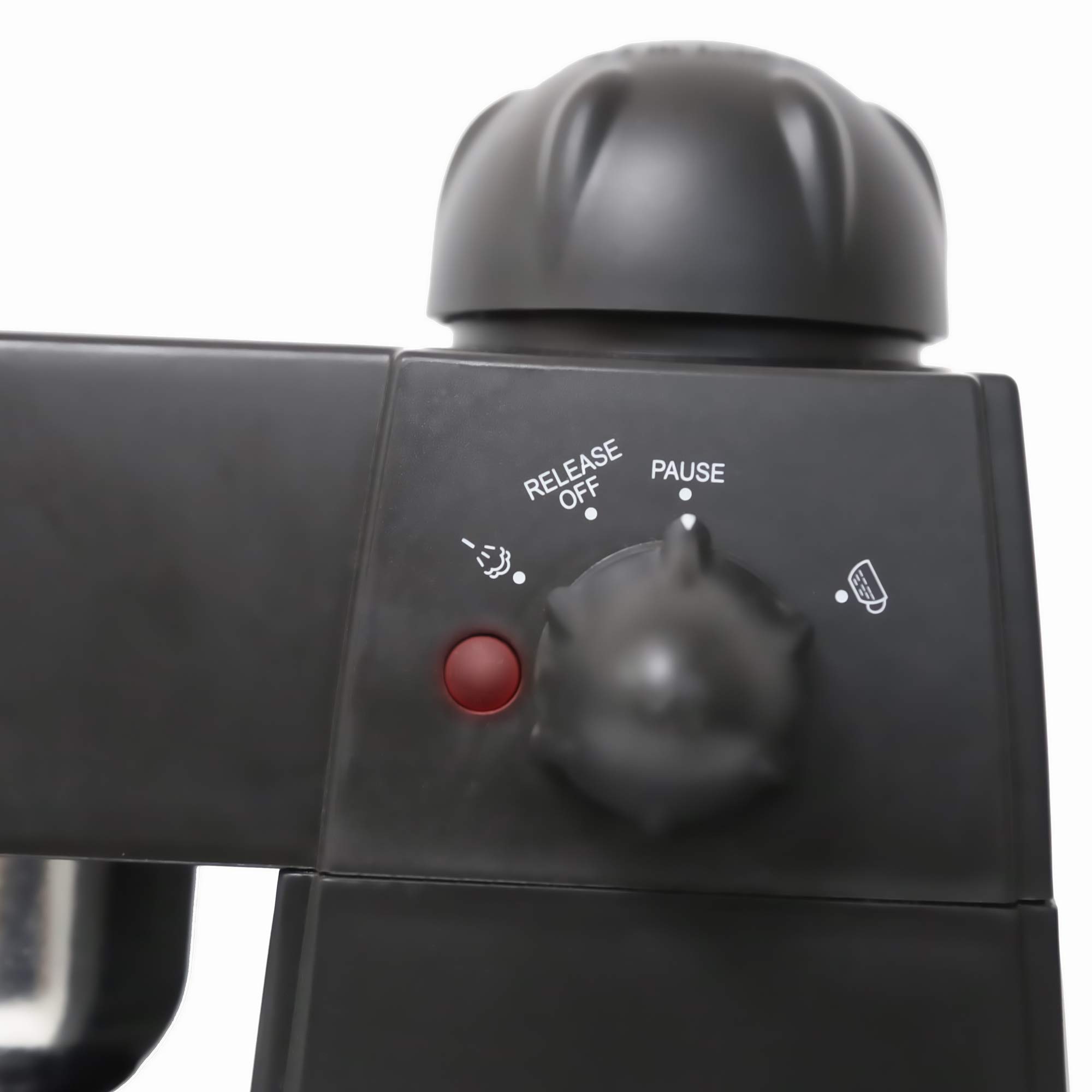 Grunkel 4-Cup Espresso Coffee Maker with 5 Bar Pressure, 870W, Built-in Safety Foam Gun, Black & Steel - Perfect for Home, Office, and Small Cafes