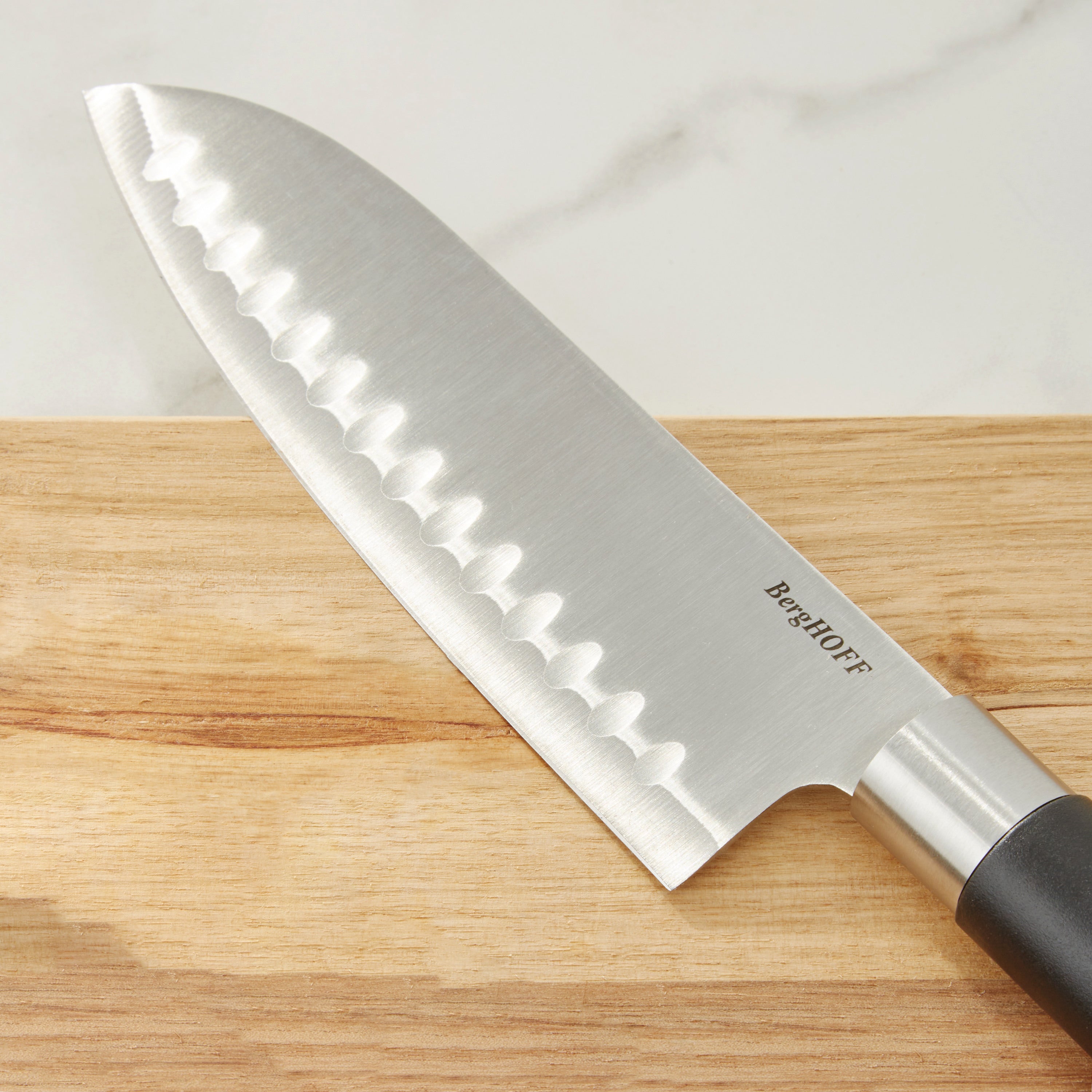 BergHOFF DiNA Codon 3-Piece Stainless Steel Santoku Knife Set - Professional Kitchen Knives for Slicing, Dicing & Chopping - Perfect for Home Chefs & Cooking Enthusiasts