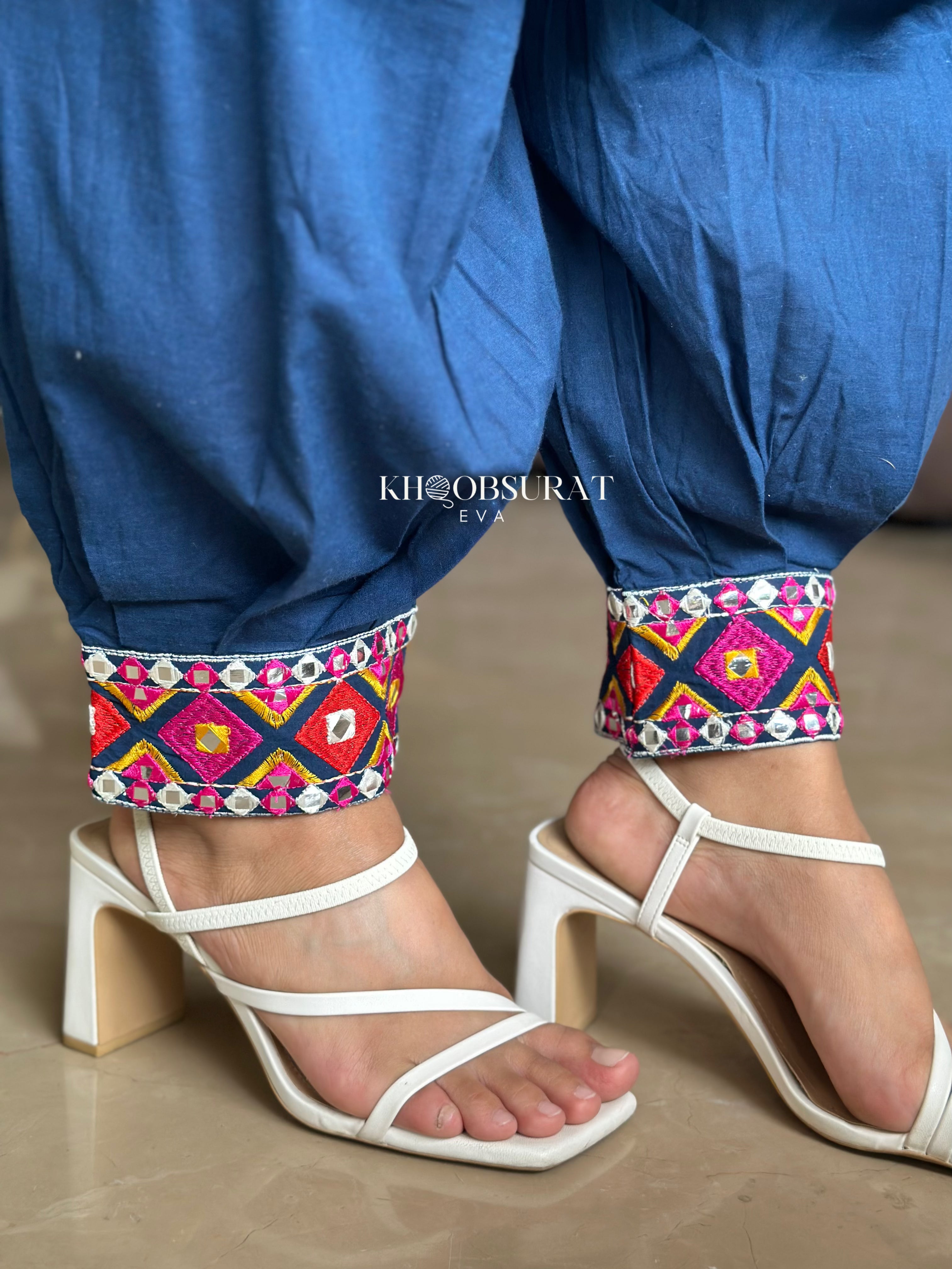 Radha Blue Kurta with Afghani Salwar - Traditional Indian Ethnic Wear for Women | Perfect for Festivals, Weddings & Cultural Events