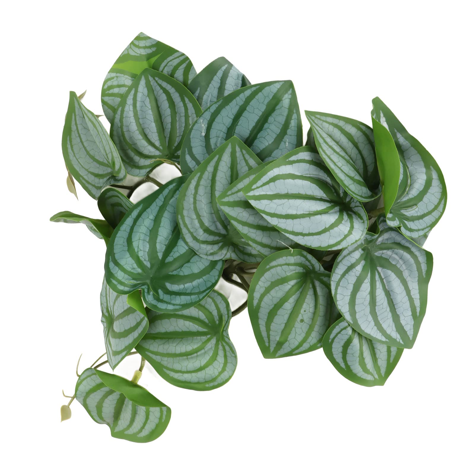 Petyoung 10-Pack Fake Leaves for Reptile Tank - 9.8 Inch Realistic Artificial Plants with Strong Suction Cups - Perfect for Aquarium Decor, Bearded Dragon Habitat & Terrarium Landscaping