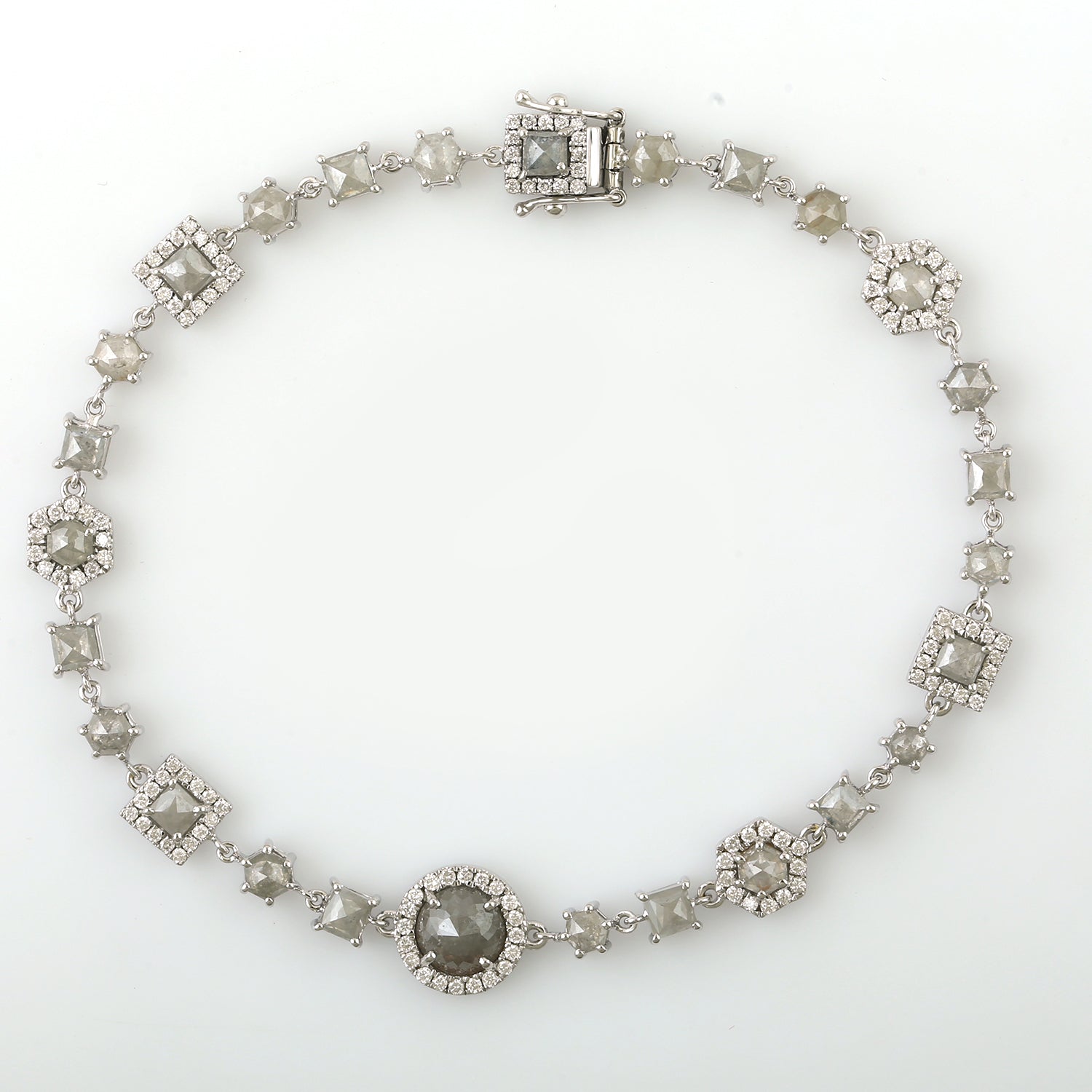 18K White Gold Ice Diamond Designer Bracelet - Adjustable & Flexible for Everyday Wear, Parties & Special Occasions
