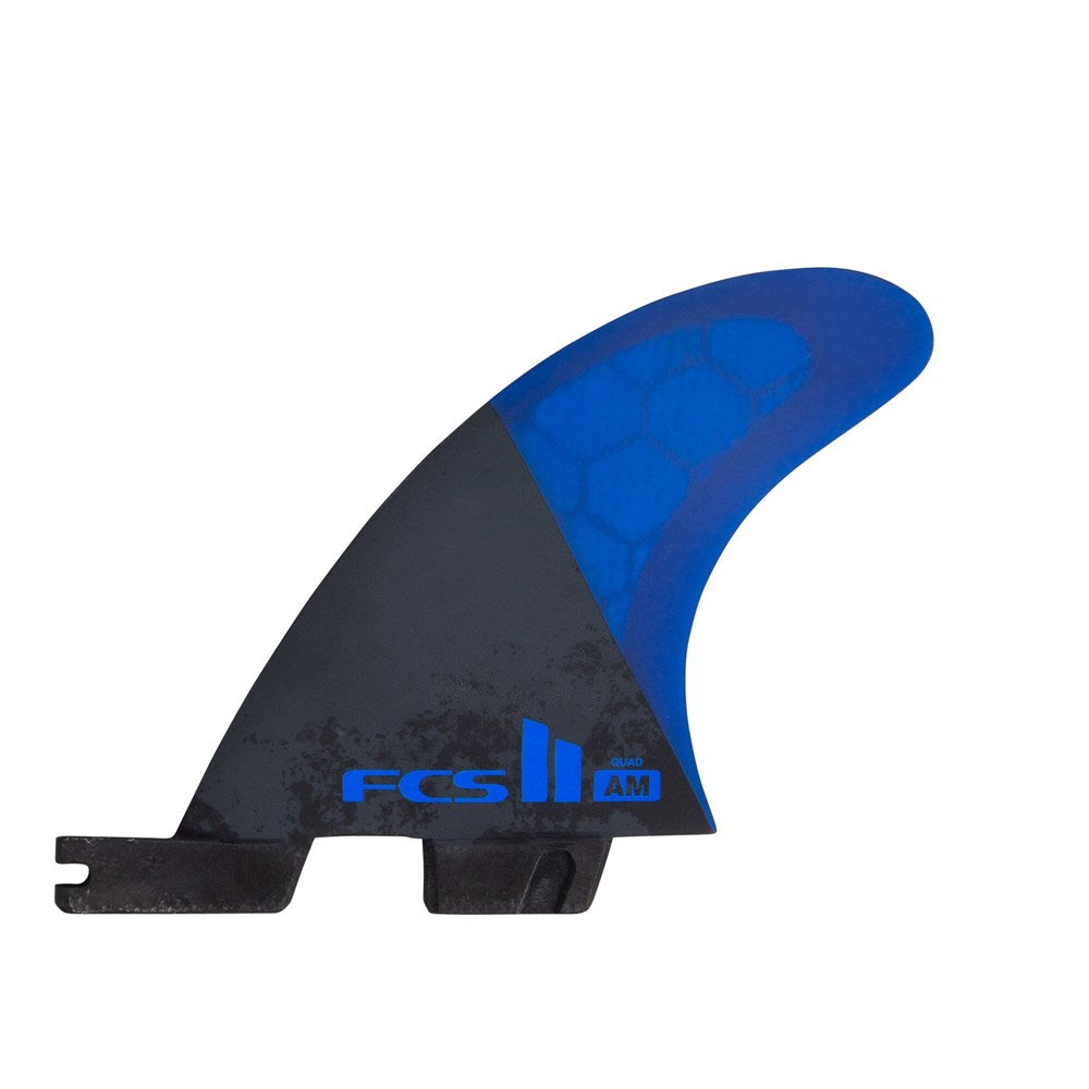 FCS II TRI QUAD Surfboard Fins - AM PC Medium Cobalt Blue - Perfect for Shortboards and Performance Surfing