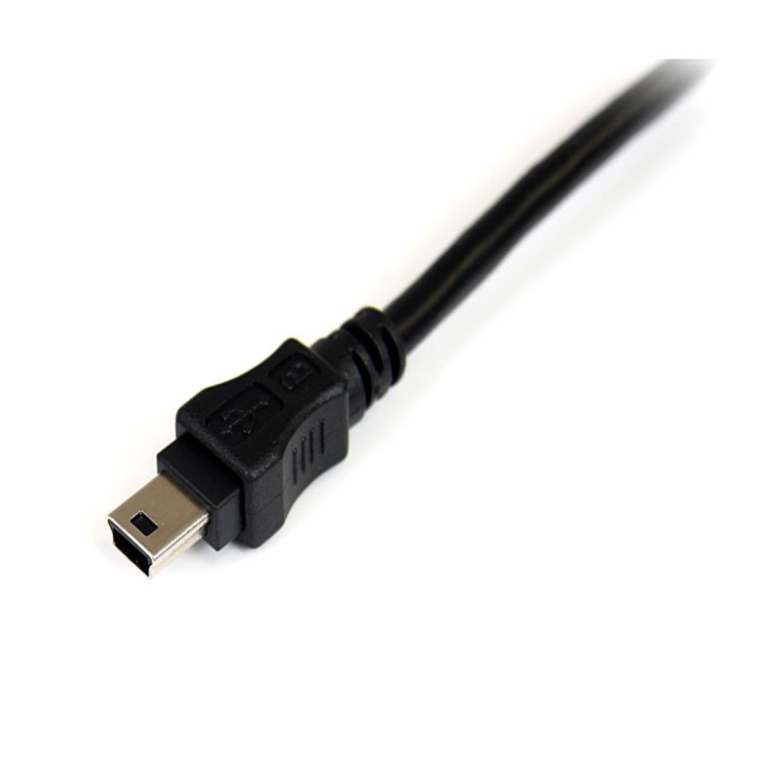 StarTech.com 1 ft USB 2.0 Y Cable for External Hard Drive - USB A Male to Mini B Male - High-Speed Data Transfer - Compatible with Seagate, WD, Toshiba - Perfect for Backup, Storage & Power Supply - Black (USB2HABMY1)