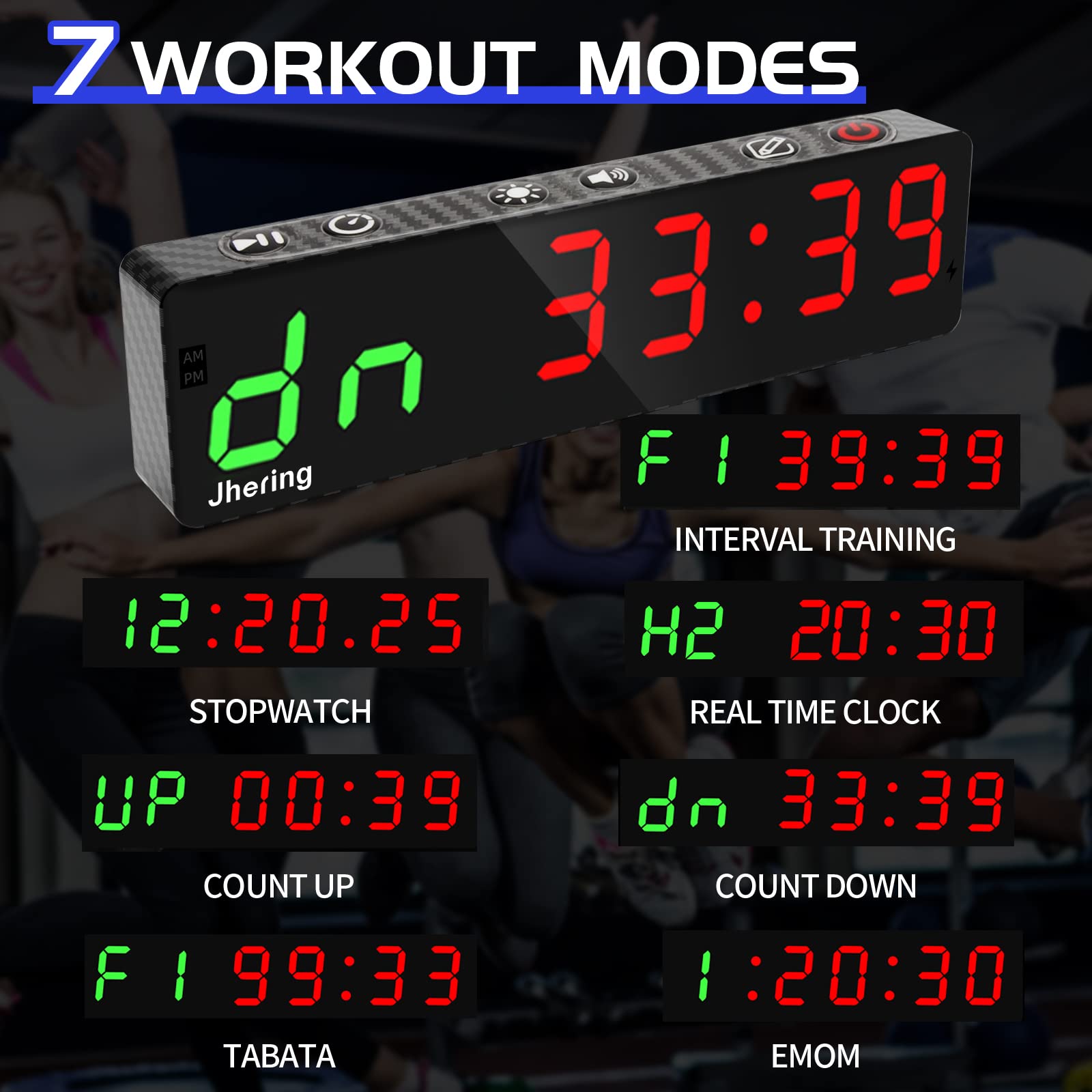 Upgraded Gym Timer - Portable Interval Workout Timer with Rechargeable Battery, Built-in Magnet & LED Digital Anti-Vertigo Display - Perfect for Home Gym, Garage Fitness, CrossFit & HIIT Training