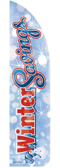 Winter Savings Sidewalk Feather Flag Banner - Outdoor Advertising, Seasonal Sales & Promotions - Perfect for Retail Stores, Car Dealerships & Holiday Events
