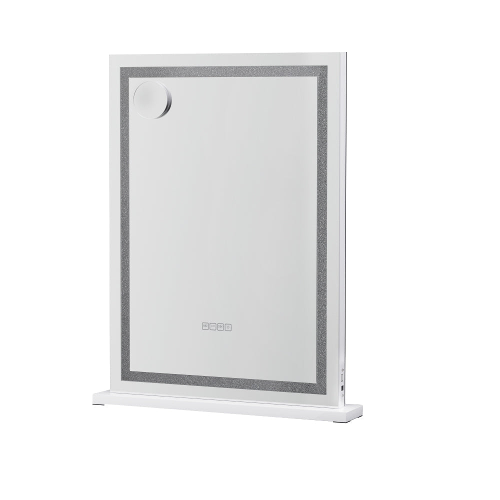 Hollywood Vanity Mirror with LED Lights & Bluetooth - 58x80cm Crystal Makeup Mirror for Dressing Room, Bathroom & Bedroom