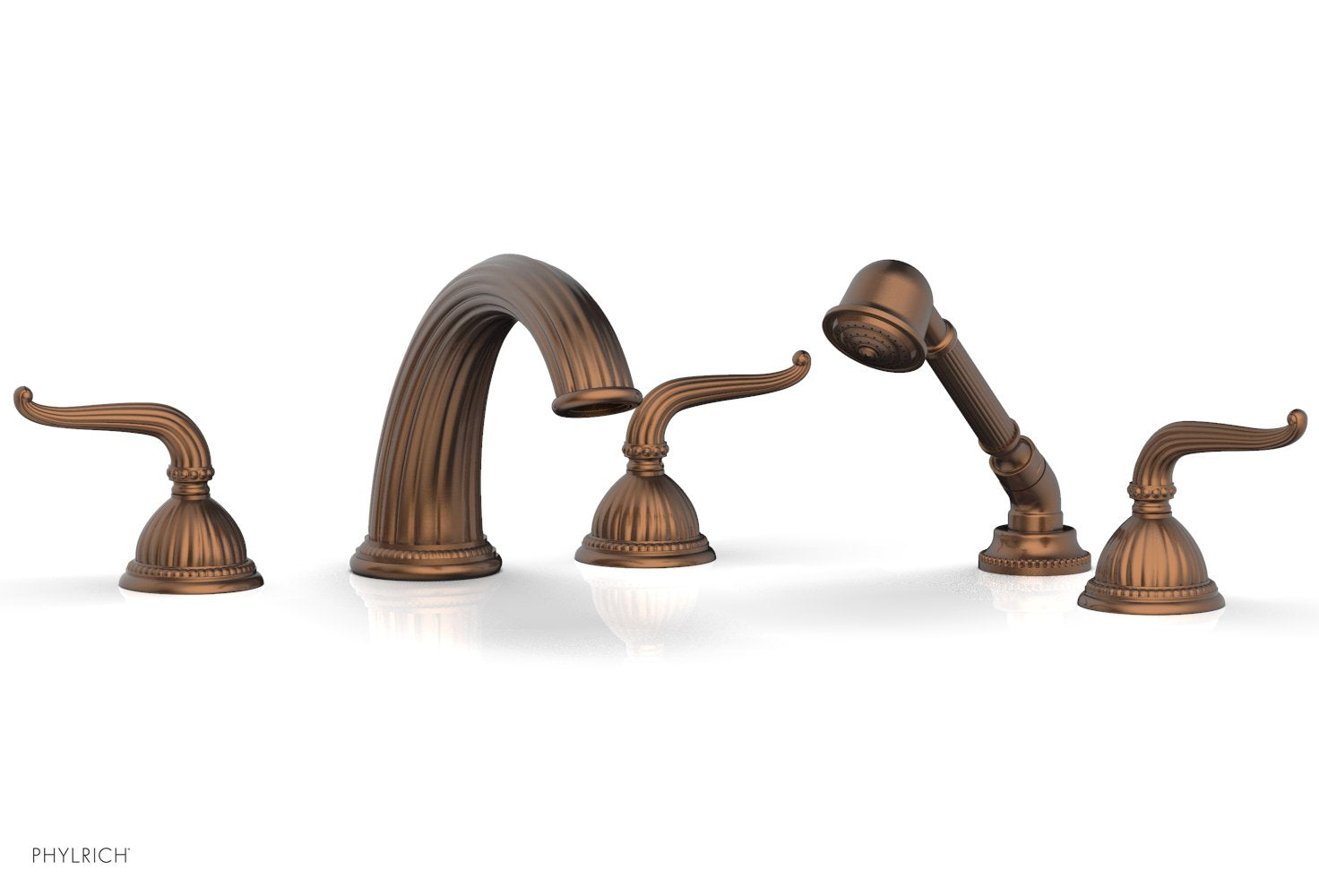 GEORGIAN & BARCELONA Deck Mounted Bathtub Faucet Set with Hand Shower and Lever Handles K2141P1 - Perfect for Modern Bathroom Renovations and Spa-Like Showower Experience