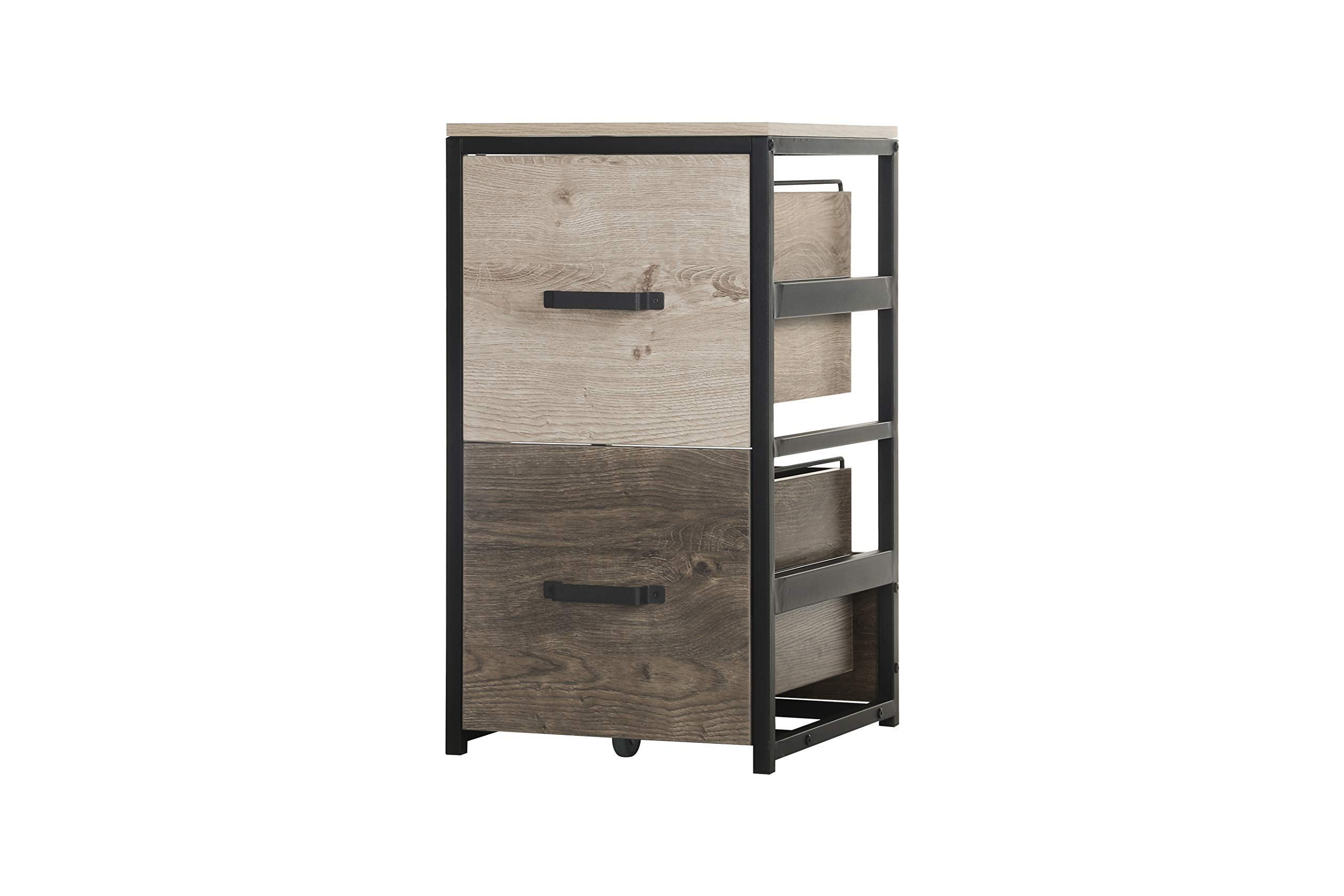 Wooden File Cabinet with Metal Frame - 2 Drawer Vertical Filing Cabinet for Letter & Legal Size Documents - Melamine Board for Durability - Perfect for Home Office, Study Room, or Workplace Organization