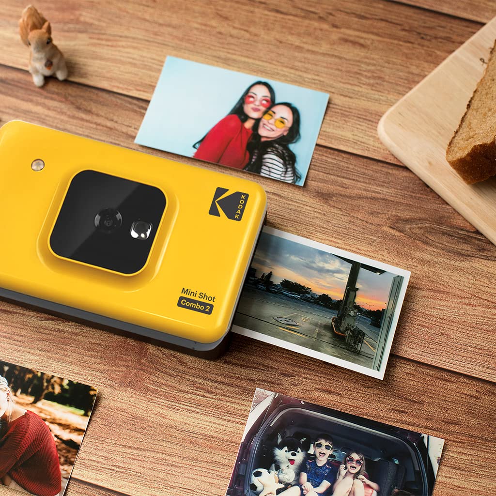 Kodak Mini Shot 2-in-1 Instant Camera & Printer Combo (C210) - Yellow | Portable Photo Printing for Travel, Parties & DIY Scrapbooking
