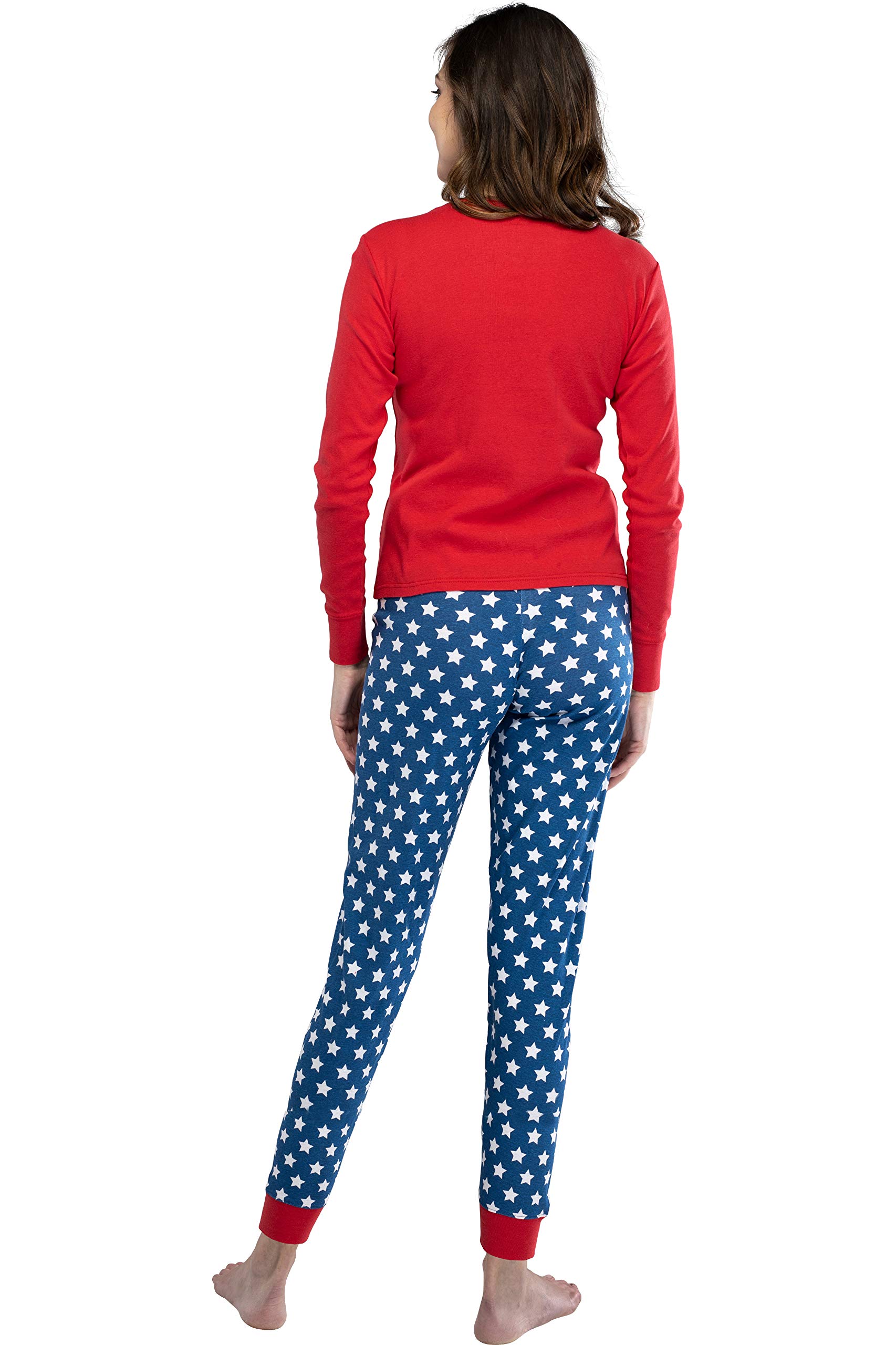 INTIMO Women's Wonder Woman Glitter Logo Pajama Set - Superhero Sleepwear for Women - Soft & Comfortable Pajamas for Lounge, Sleep & Cosplay