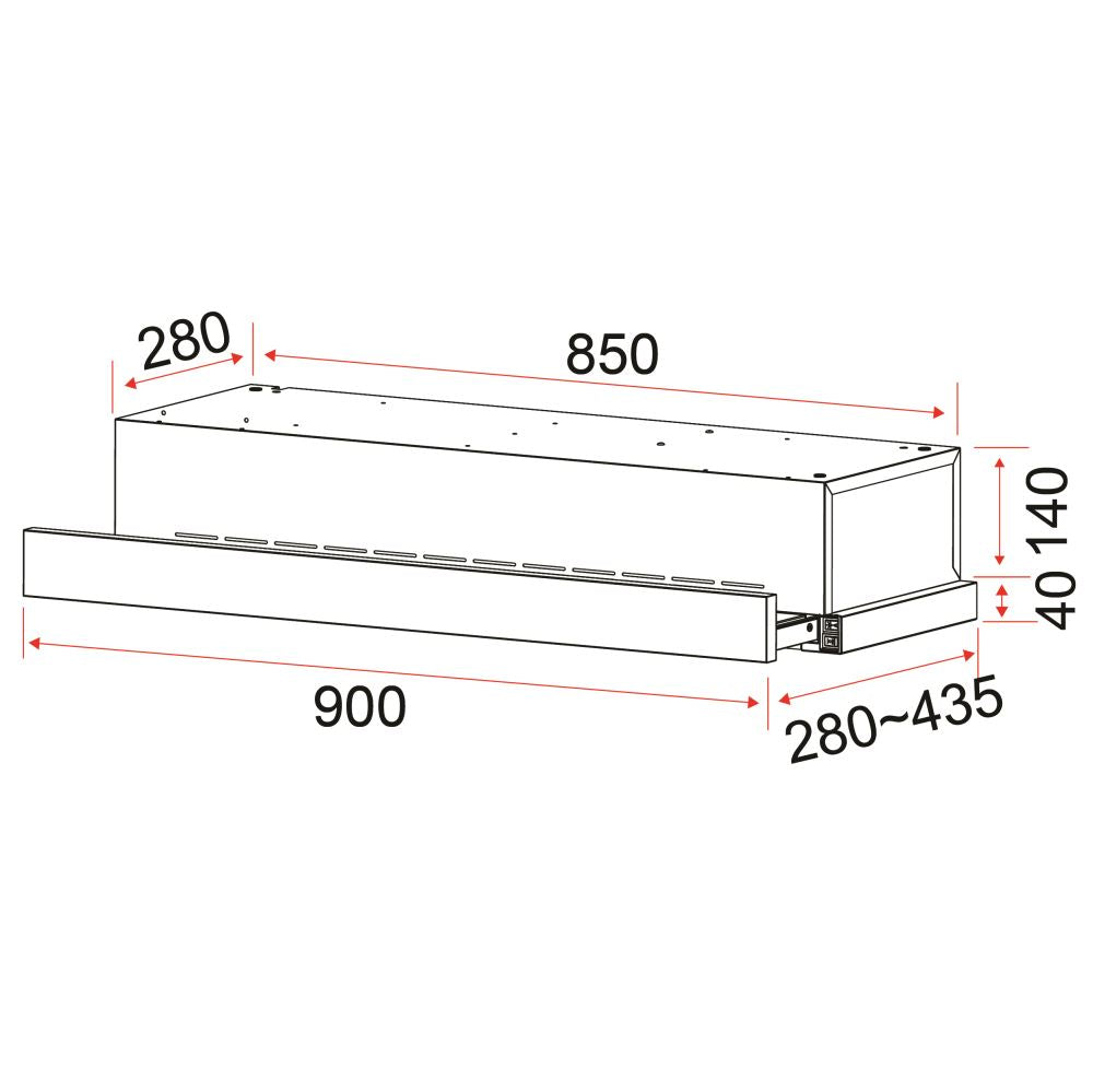 EF EFCH 9401 HM SSL Telescopic Cooker Hood - 30 Inch Stainless Steel Range Hood with LED Lights, Touch Control & Powerful Extraction - Perfect for Modern Kitchens, Restaurants & Open-Plan Living Spaces