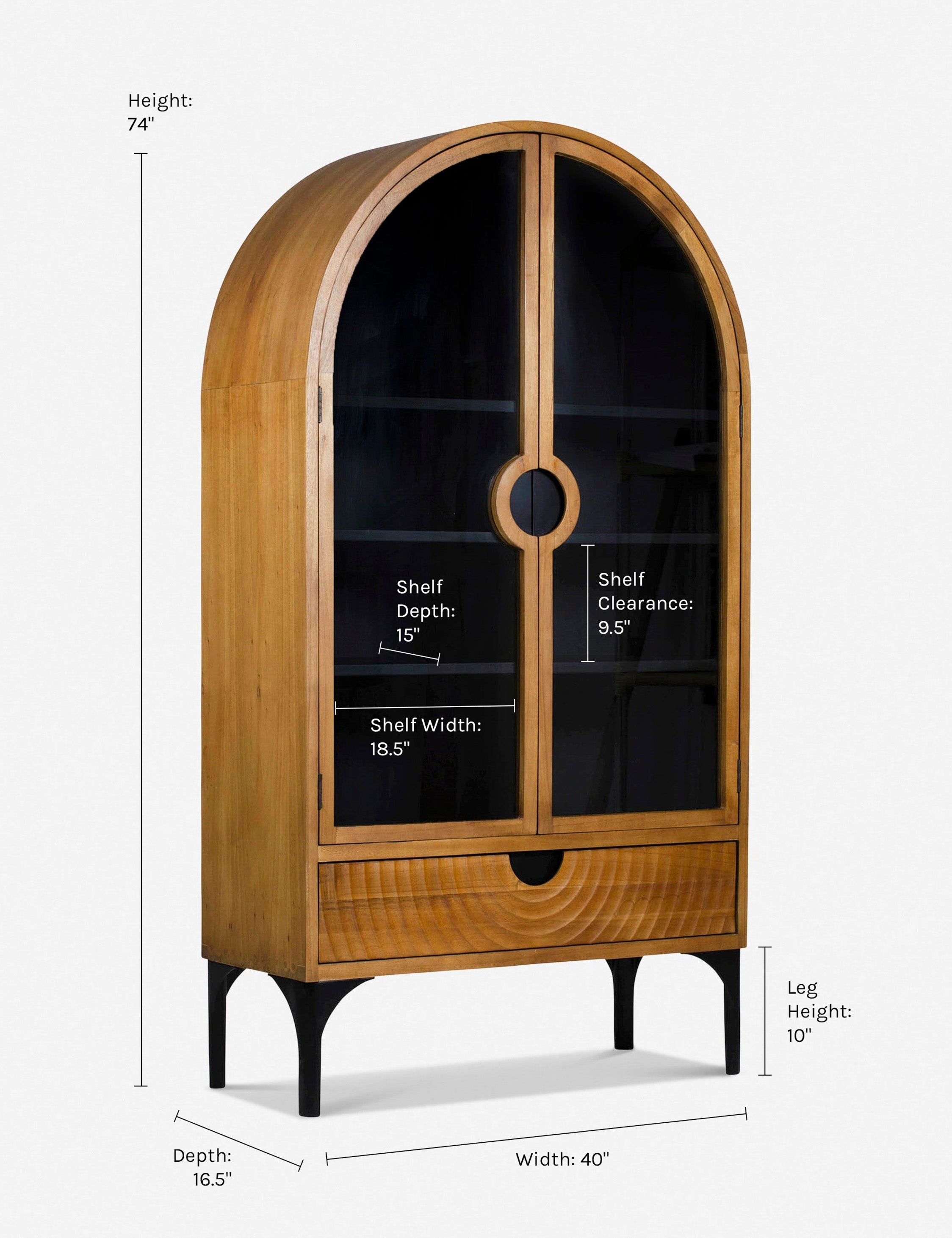 Bucru Glass Door Curio Cabinet Display Case - Elegant Home Decor for Collectibles, China, and Antiques | Perfect for Living Room, Dining Room, or Office Display