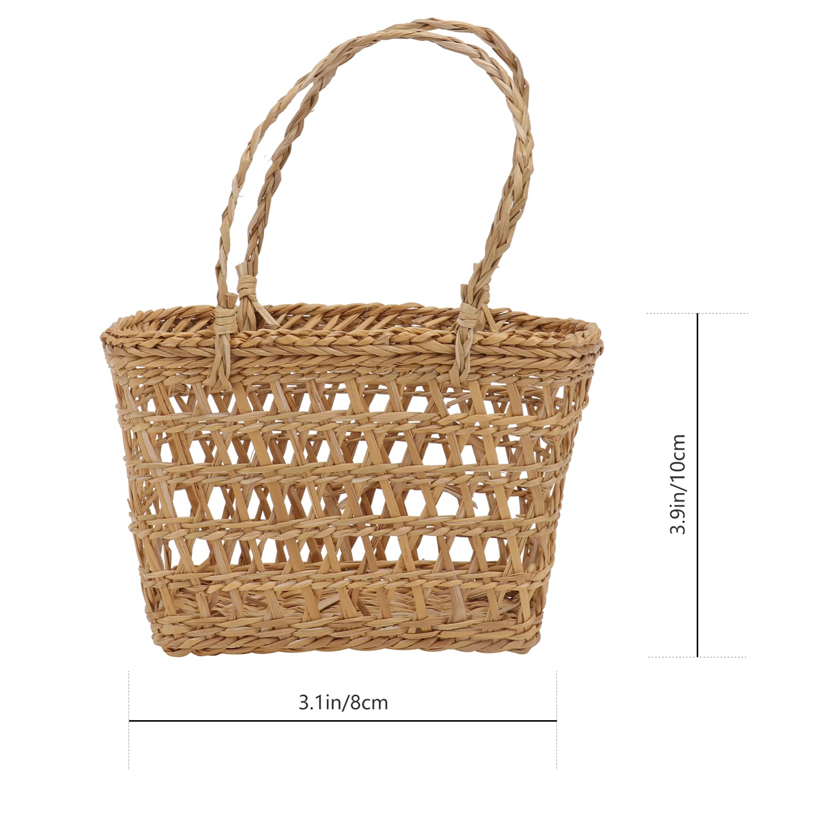 Happyyami 2-Pack Handwoven Rattan Storage Baskets - Boho Chic Flower Baskets for Home Decor, Table Centerpiece, Bathroom & Shelf Organization (Khaki) | Perfect for Farmhouse, Wedding, and Rustic Decor