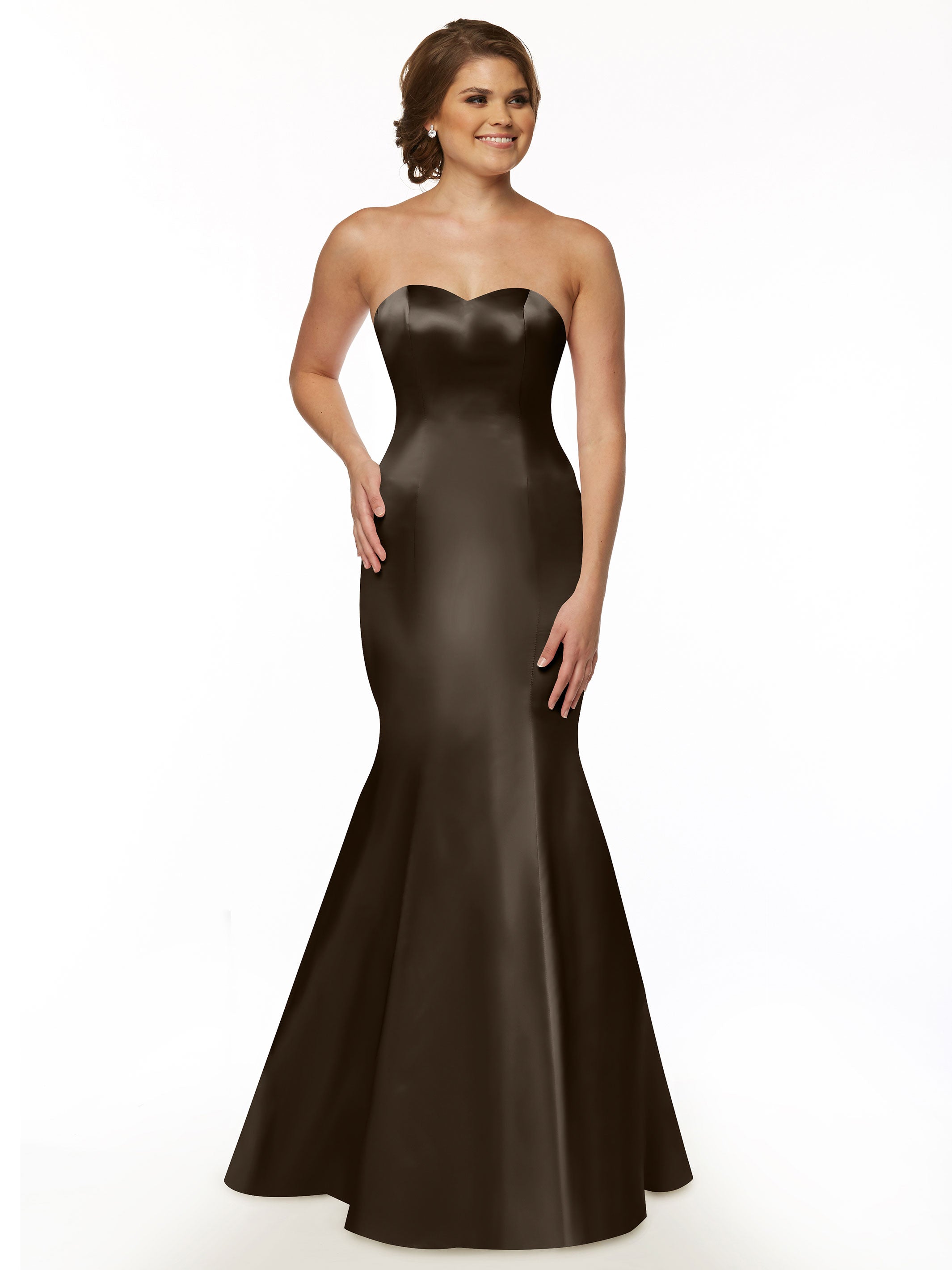 Strapless Satin Fit and Flare Bridesmaid Dress with Sweetheart Neckline - Elegant Formal Gown for Weddings, Prom, and Special Occasions