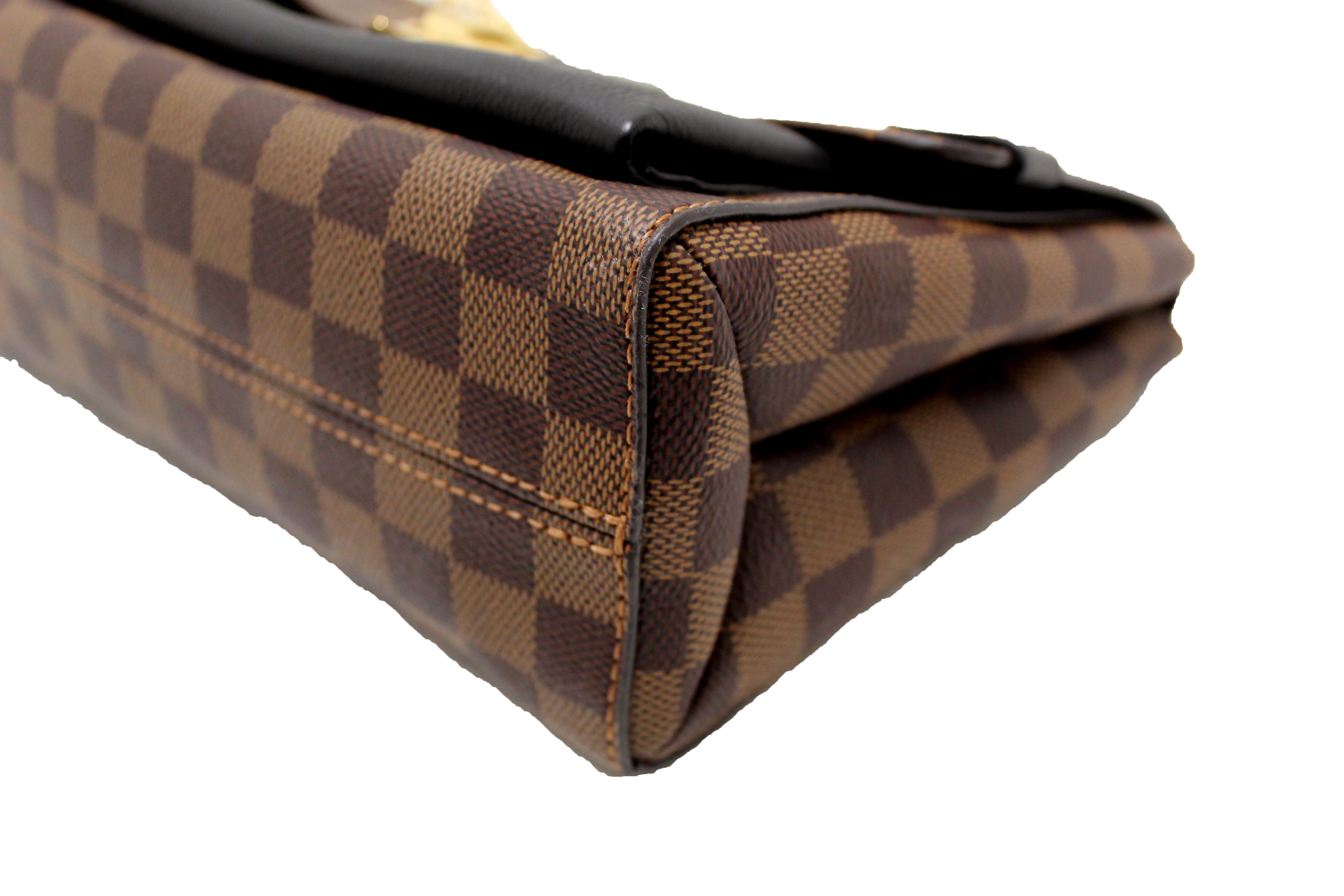 Authentic Louis Vuitton Damier Ebene Canvas Vavin PM Crossbody Bag - Black Soft Calf Leather Handbag for Women, Perfect for Work, Travel & Everyday Use