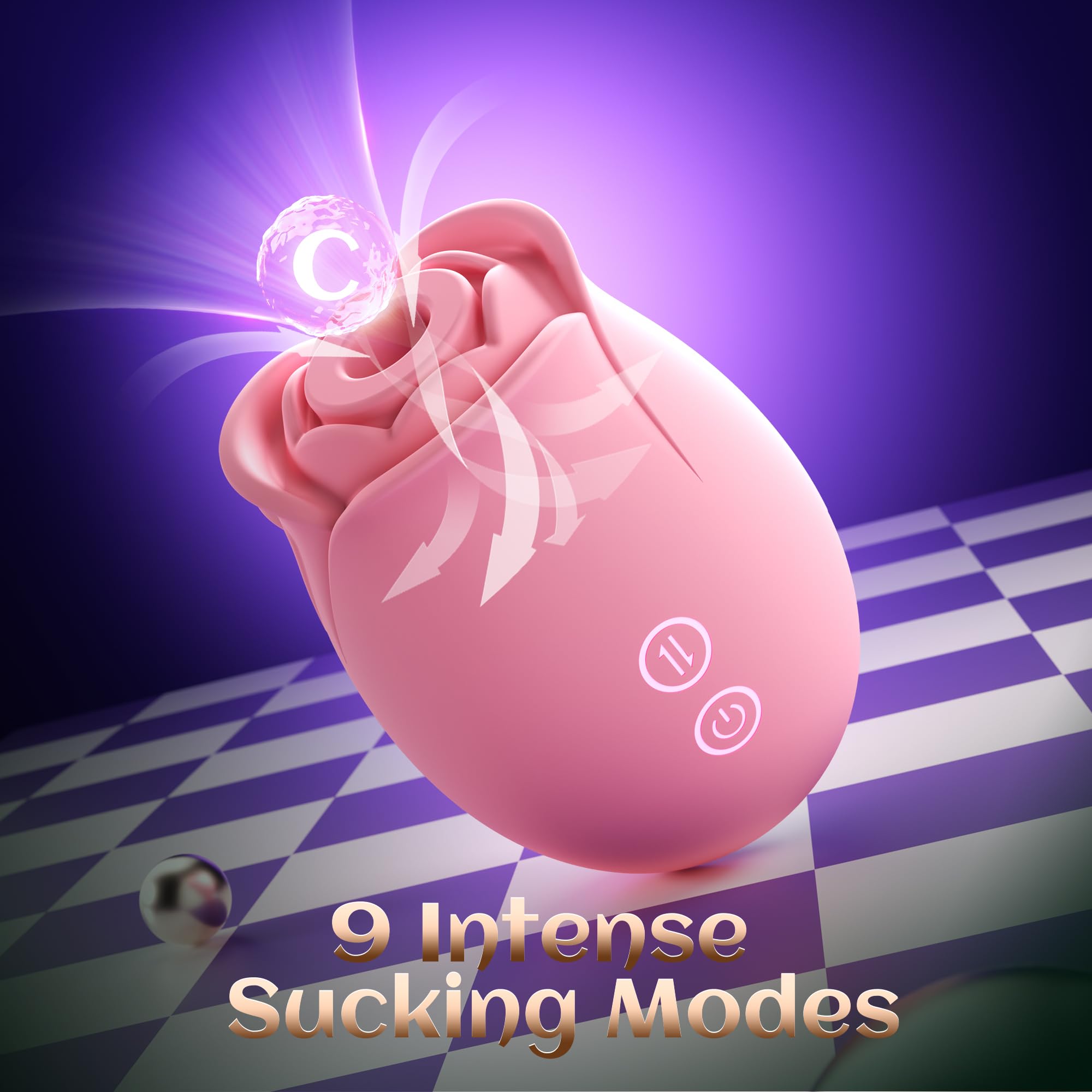 Premium Rose Sucking Vibrator for Women - Clitoral & Nipple Stimulator with Multiple Suction Modes, G-Spot Massager for Couples Play | Sensual Adult Toy for Bedroom Fun & Intimate Moments