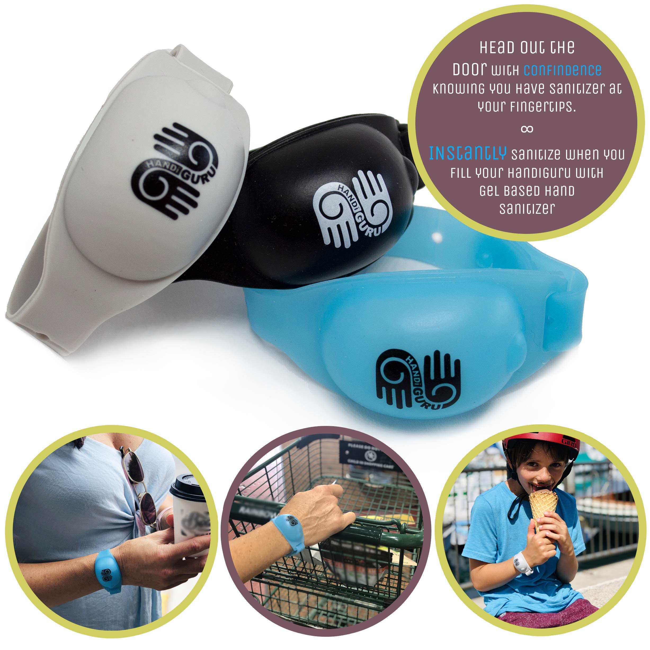 Refillable Hand Sanitizer Bracelet Kit - Portable Wristband Dispenser for Sanitizing Gel & Sunscreen - Travel Essential with Refill Bottle (Liquids Not Included) - Perfect for Outdoor Activities, Gym, Travel and Daily Hygiene (Rambling Rose)