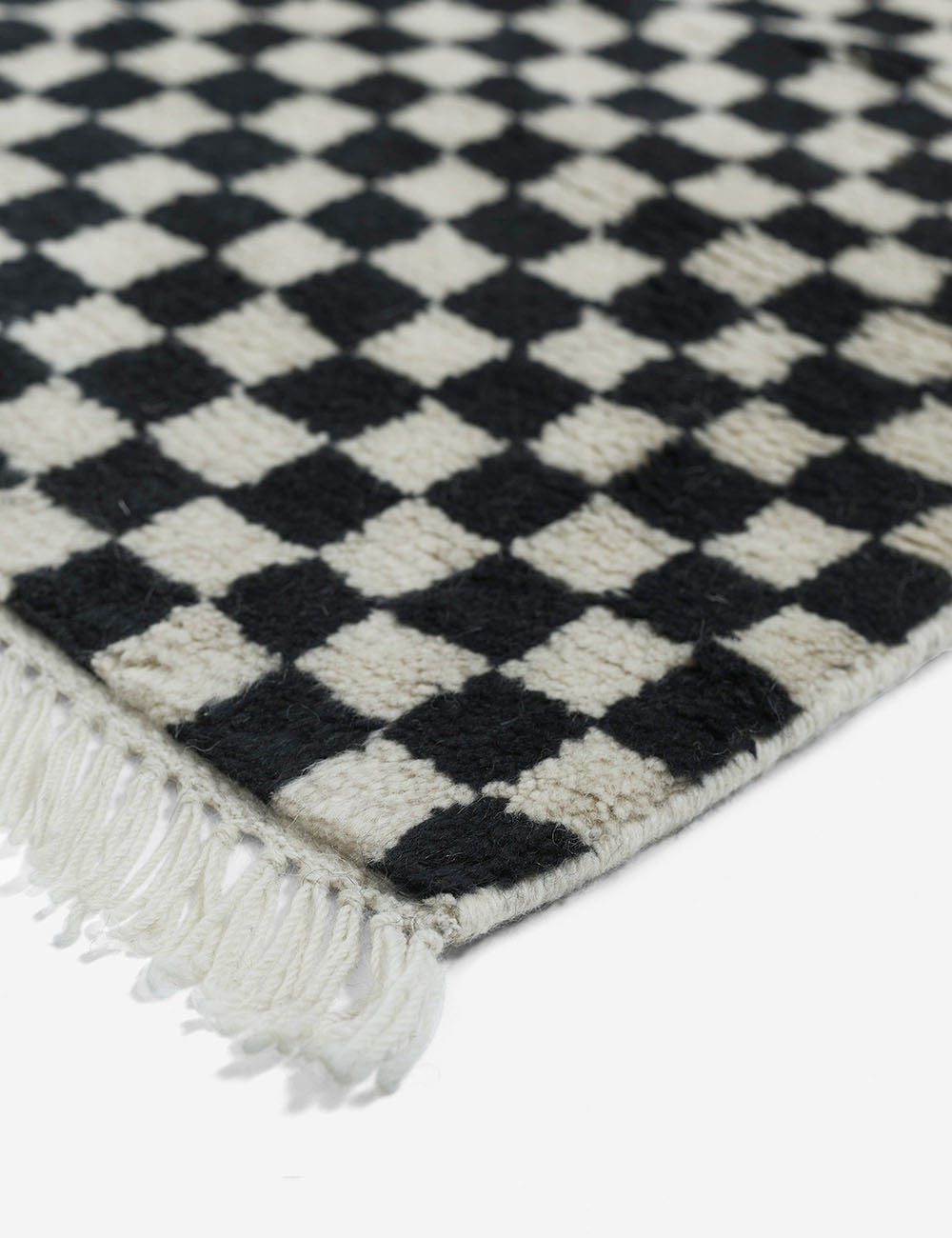 Checkerboard Hand Knotted Wool Rug Swatch 18