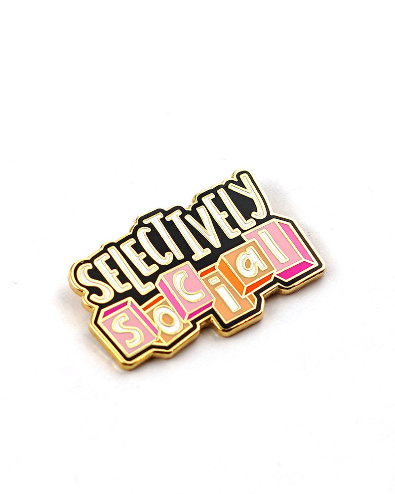 Selectively Social Pin - Stylish Lapel Pin for Social Events, Parties & Networking | Perfect for Suits, Jackets & Bags