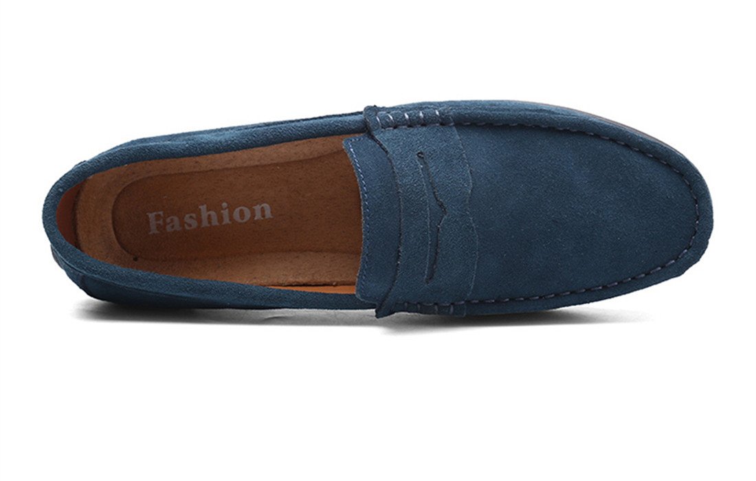 Stylish Men's Suede Leather Penny Loafers - Comfortable Slip-On Driving Moccasins & Boat Shoes for Casual Wear, Office, and Outdoor Activities