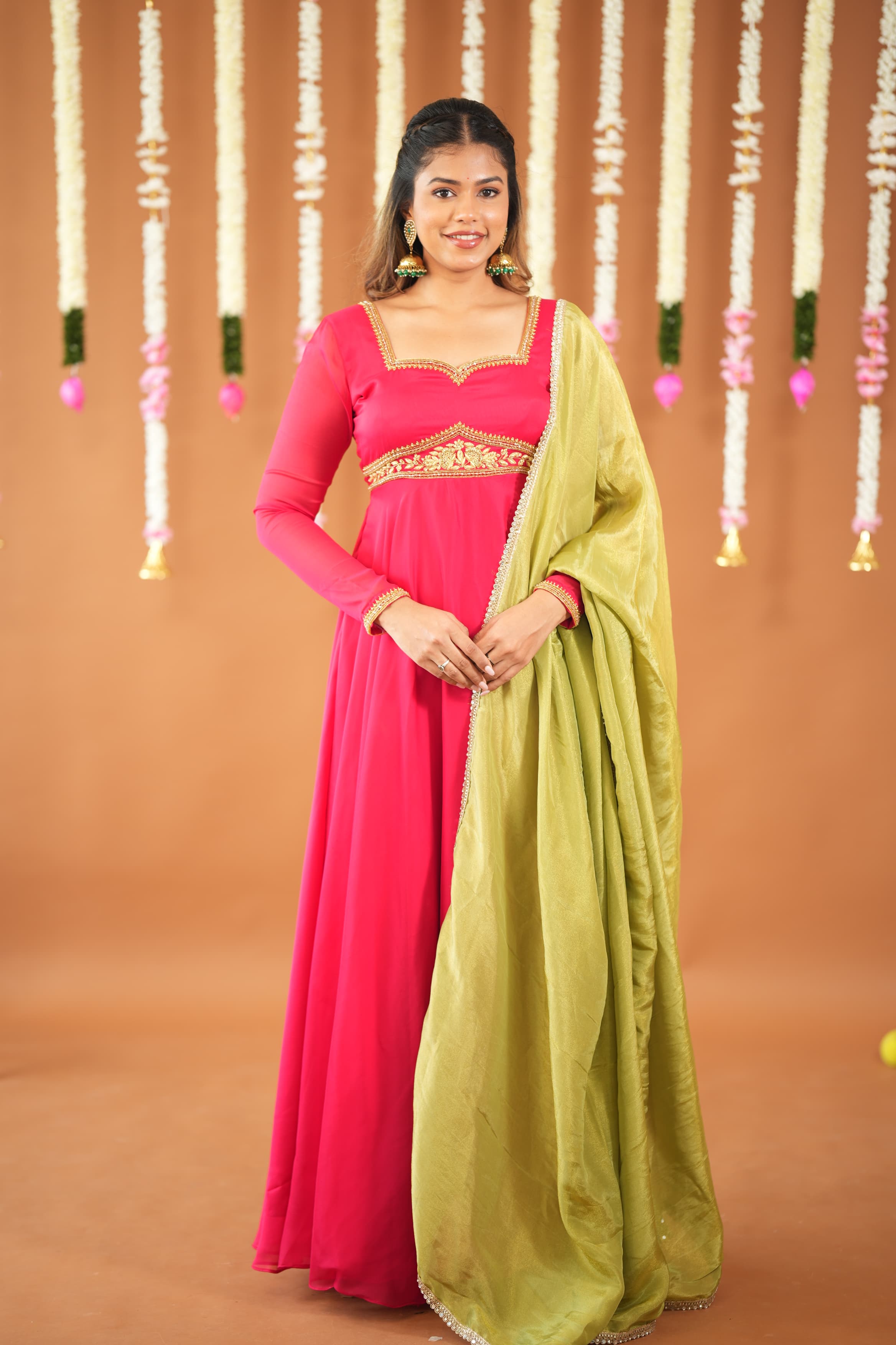 Premium Handcrafted Srisha Anarkali Dress DD610 - Elegant Ethnic Wear for Weddings, Parties & Festive Occasions